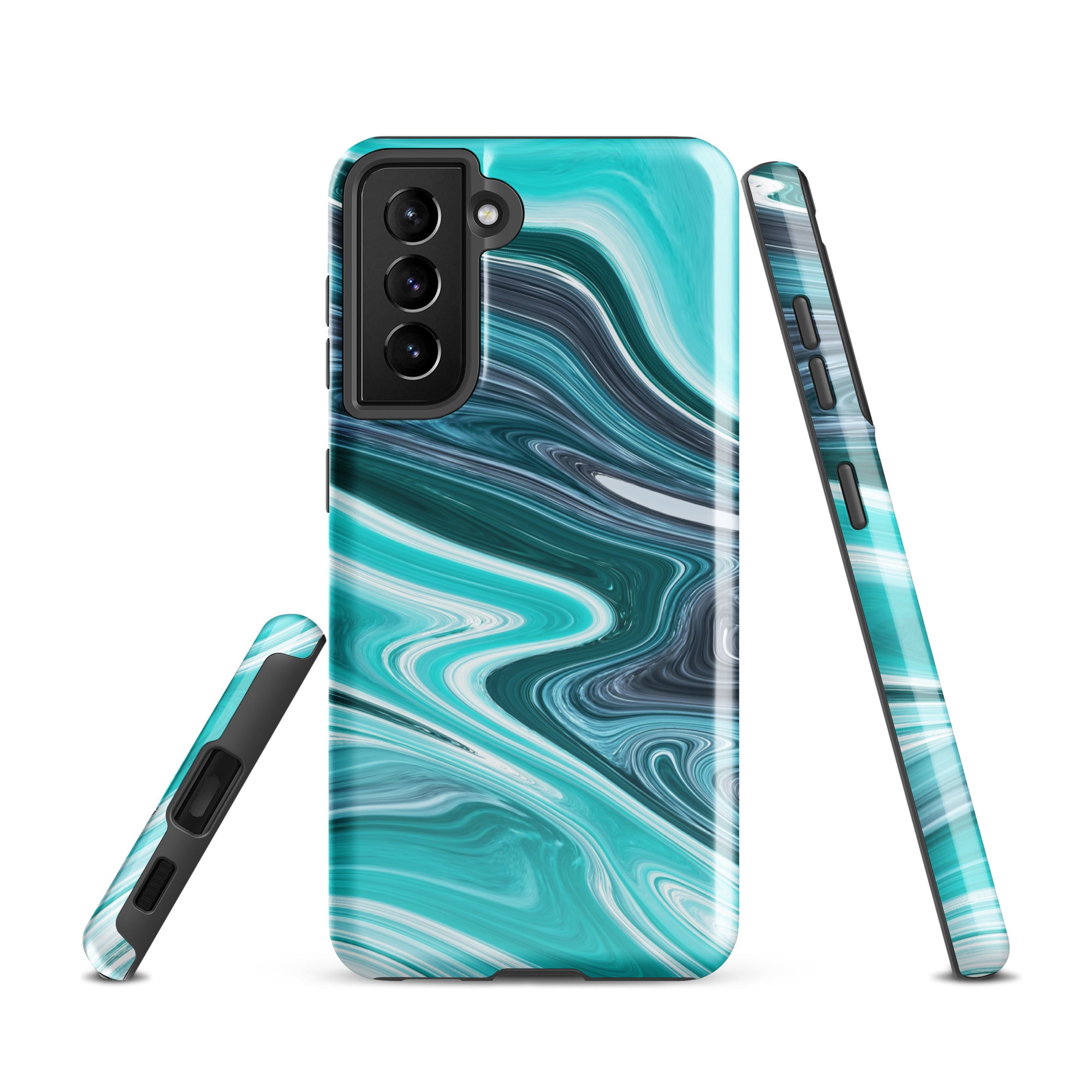 Tough case for Samsung®- Marble Cyan