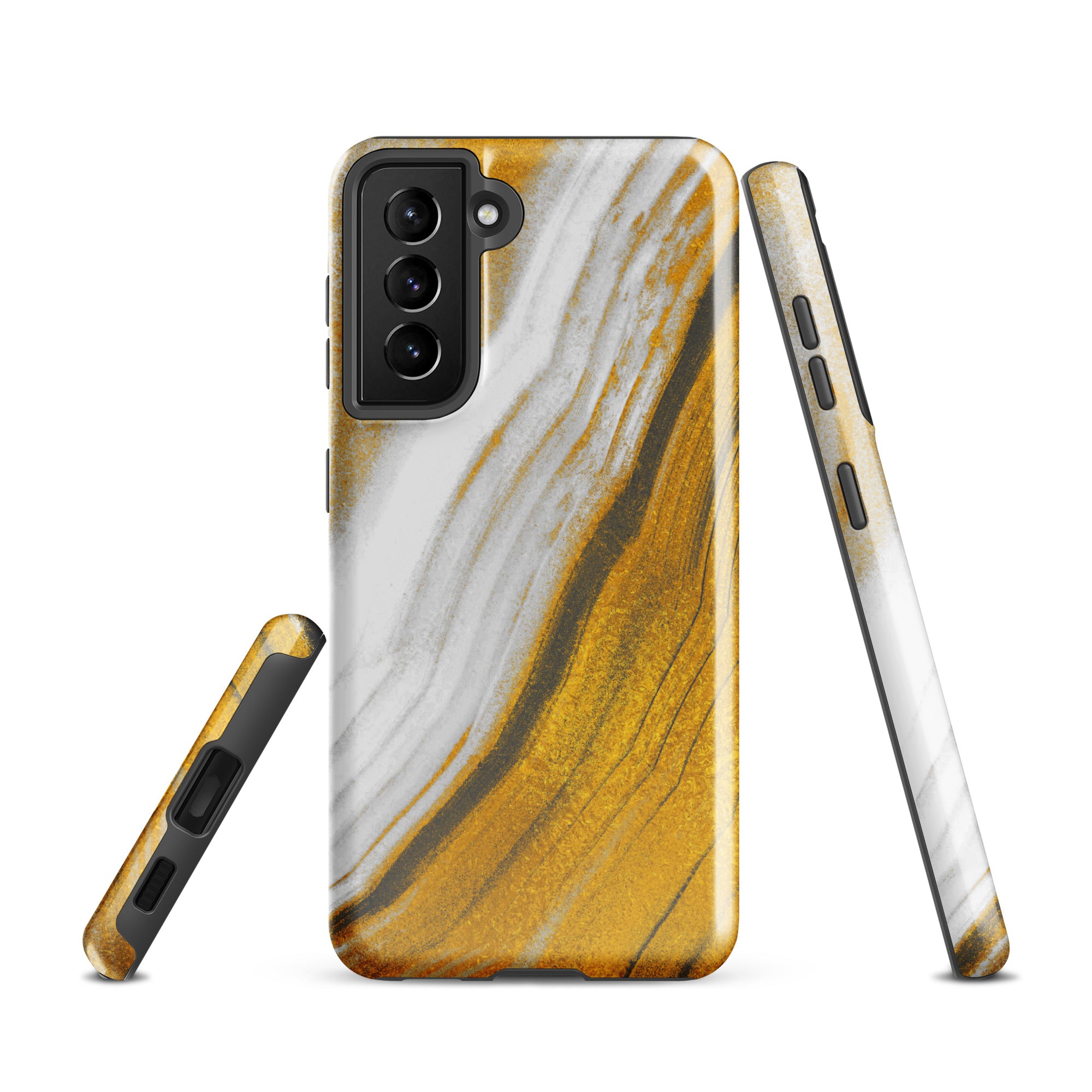 Tough case for Samsung®- Marble Brown and White