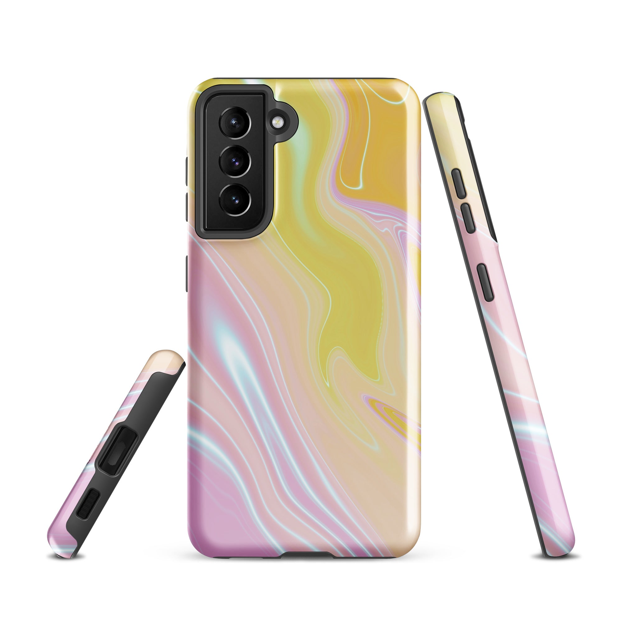 Tough case for Samsung®- Marble Yellow and Pink