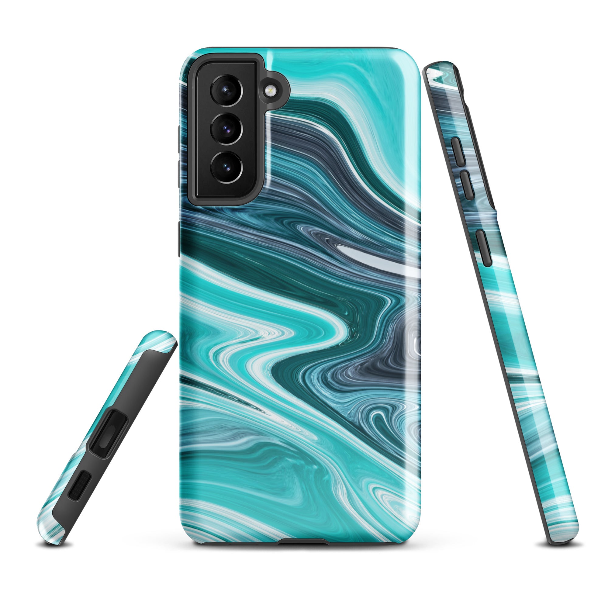 Tough case for Samsung®- Marble Cyan