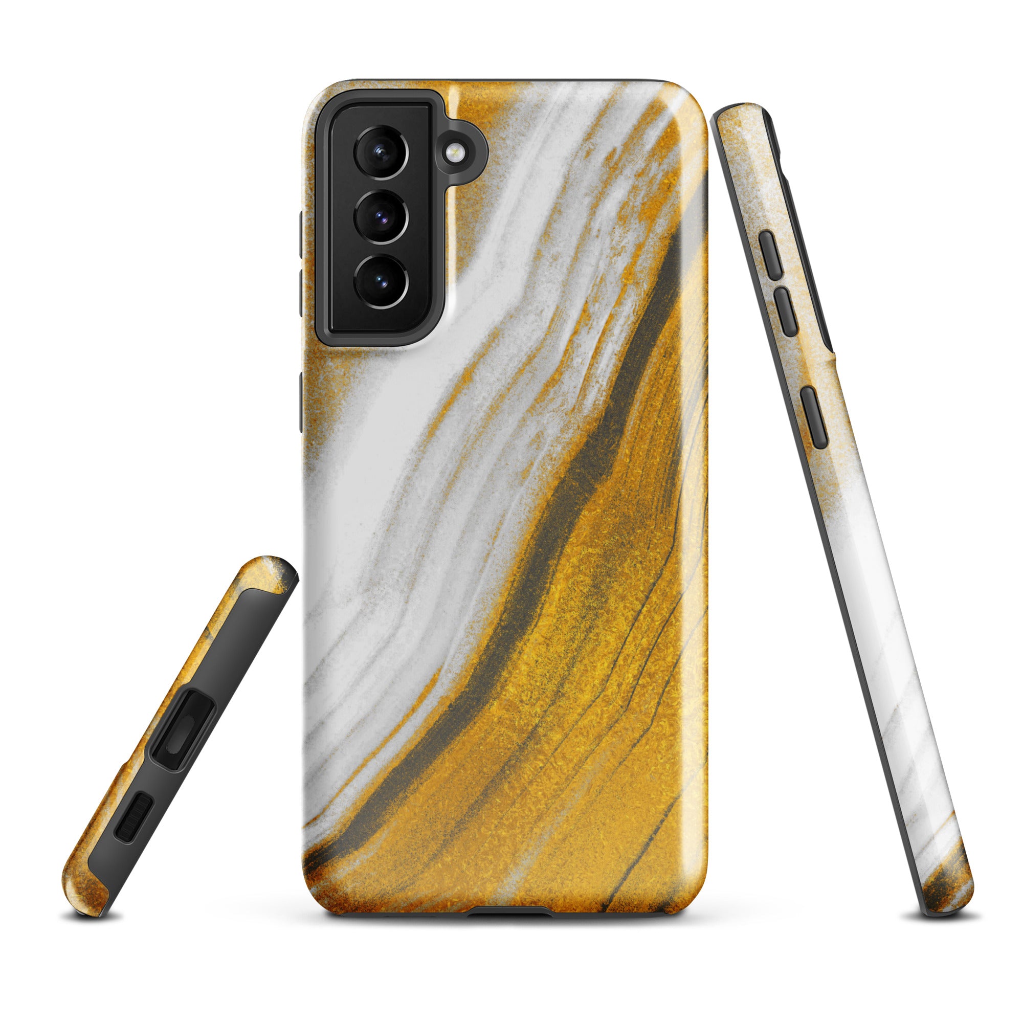 Tough case for Samsung®- Marble Brown and White