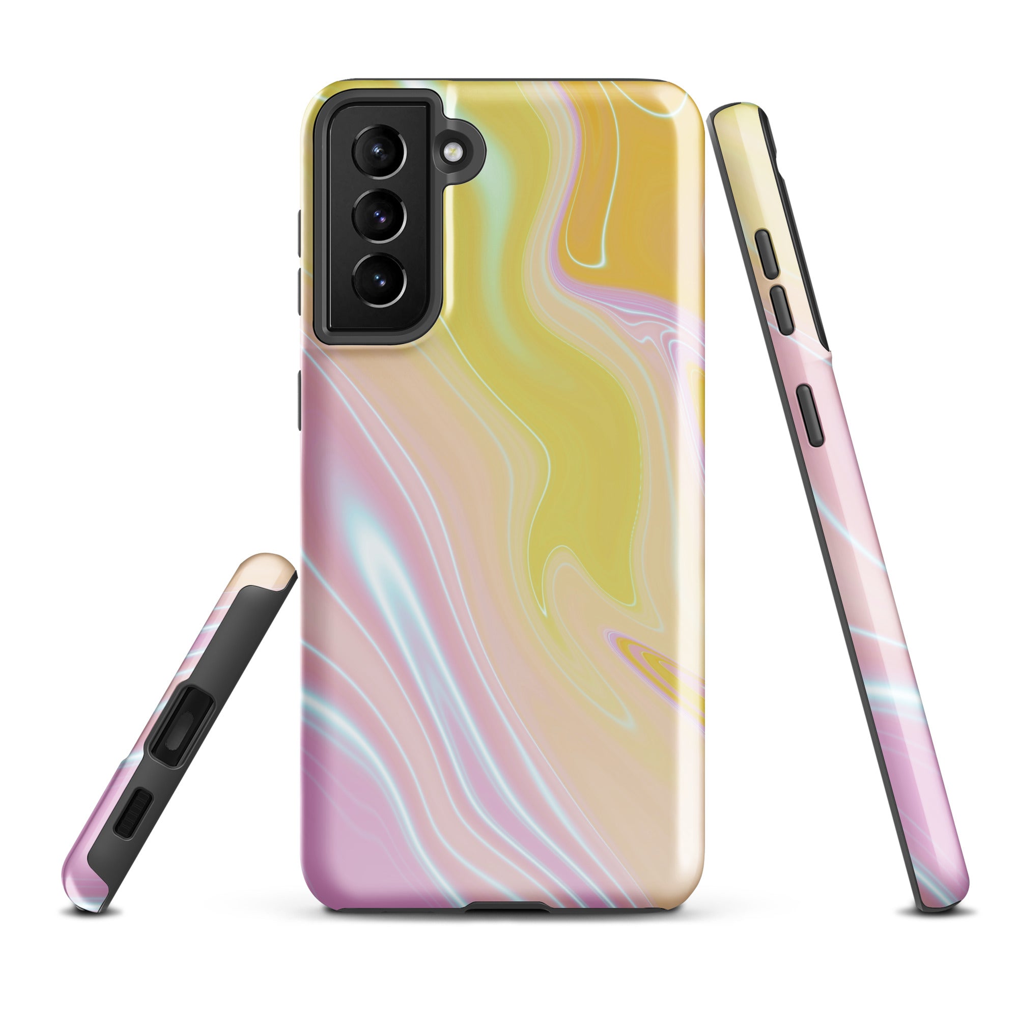 Tough case for Samsung®- Marble Yellow and Pink