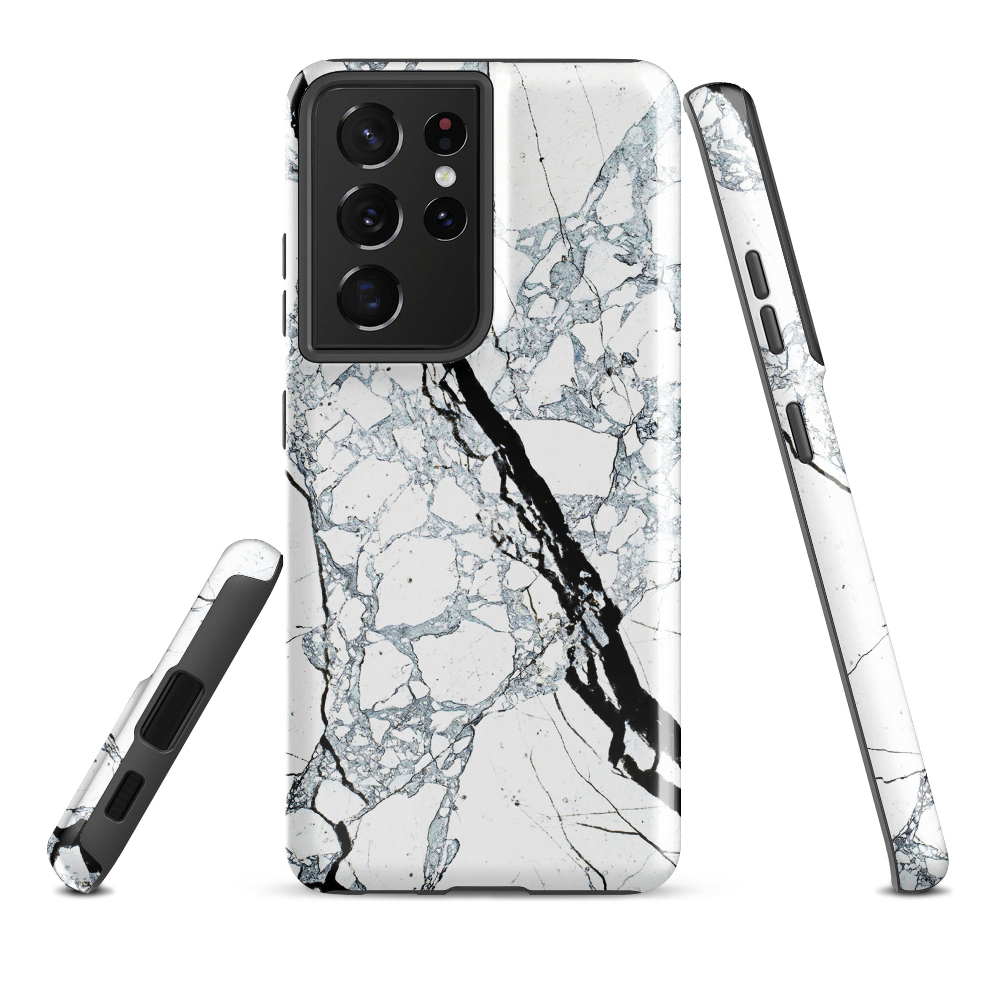 Tough case for Samsung®- Marble Black and White