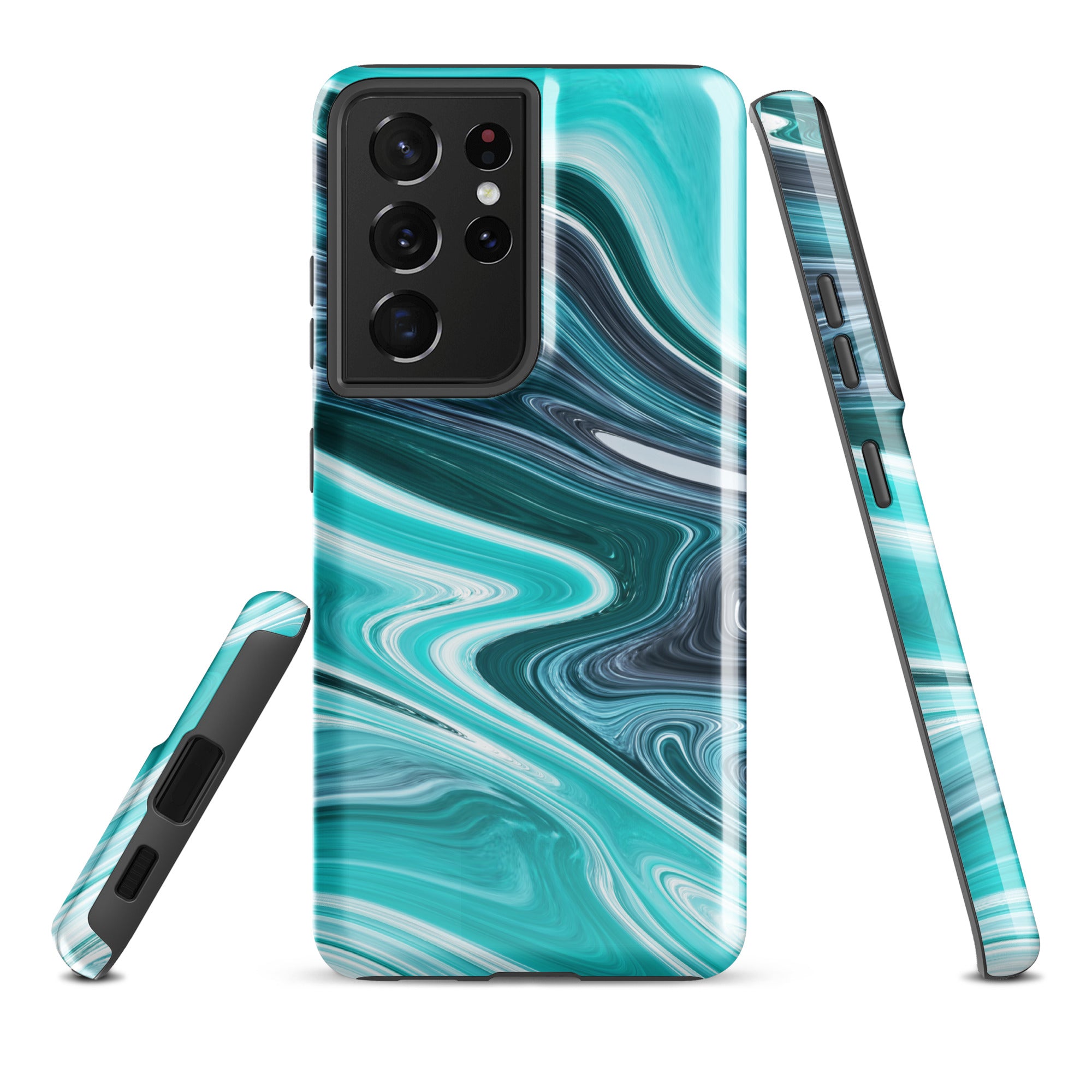 Tough case for Samsung®- Marble Cyan