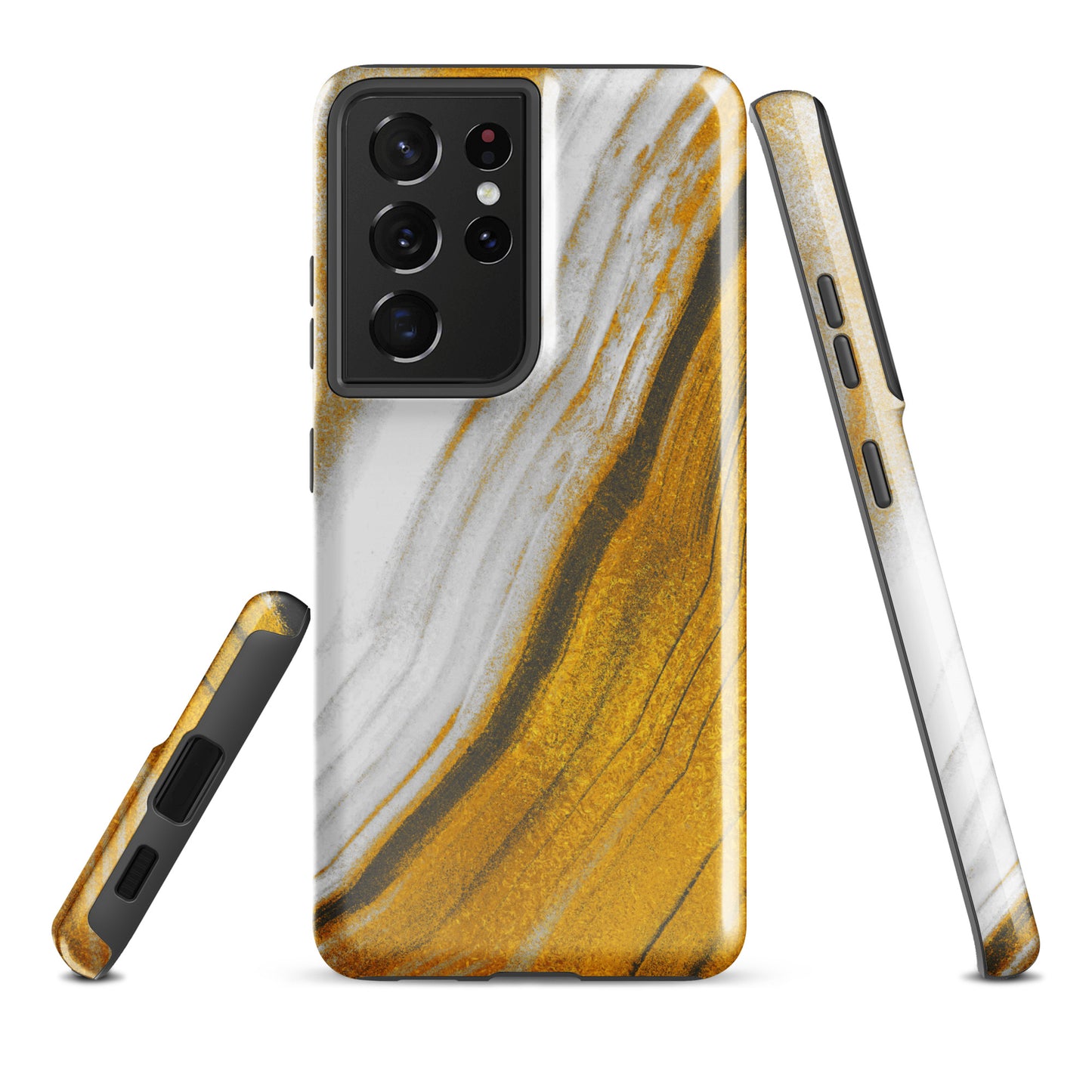 Tough case for Samsung®- Marble Brown and White
