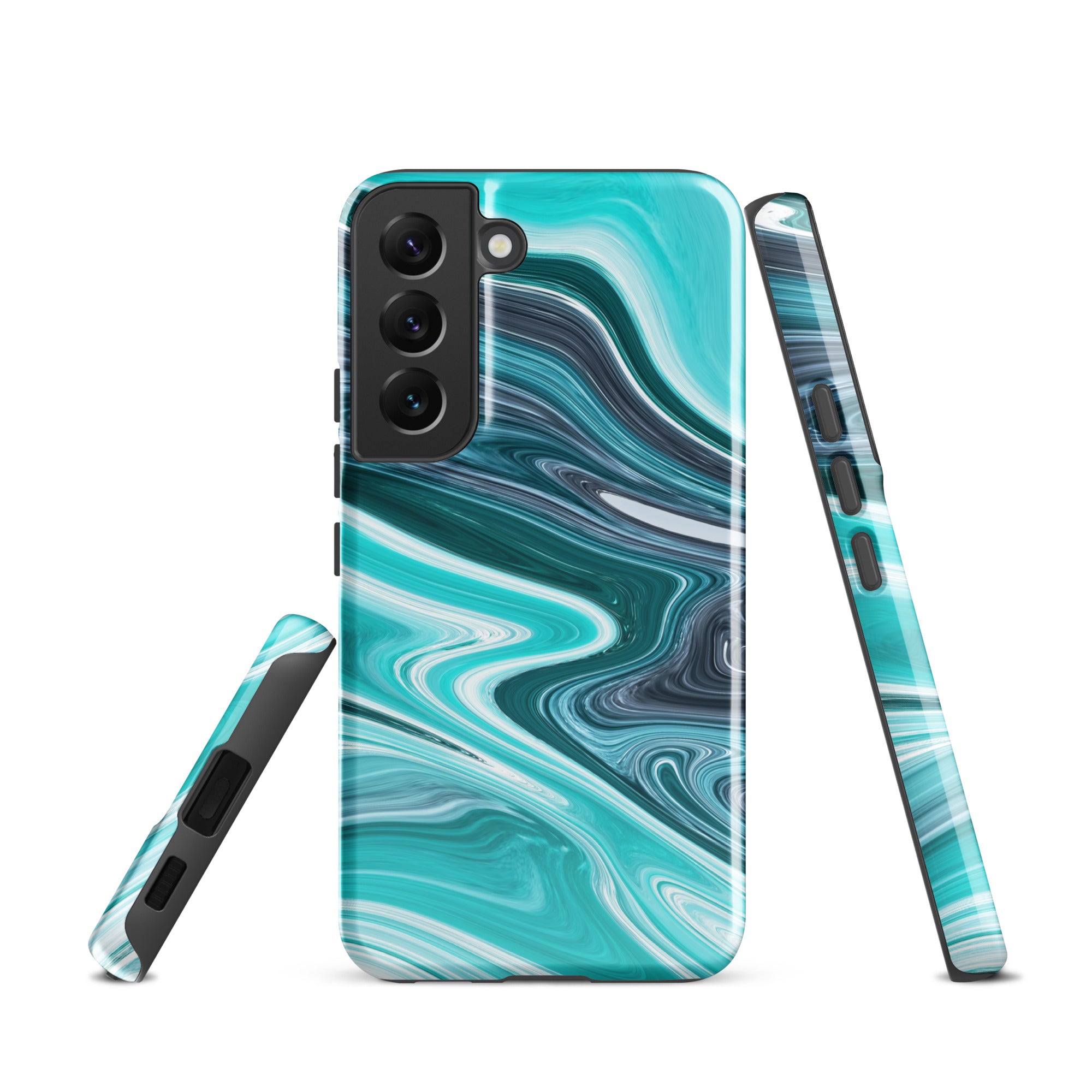 Tough case for Samsung®- Marble Cyan