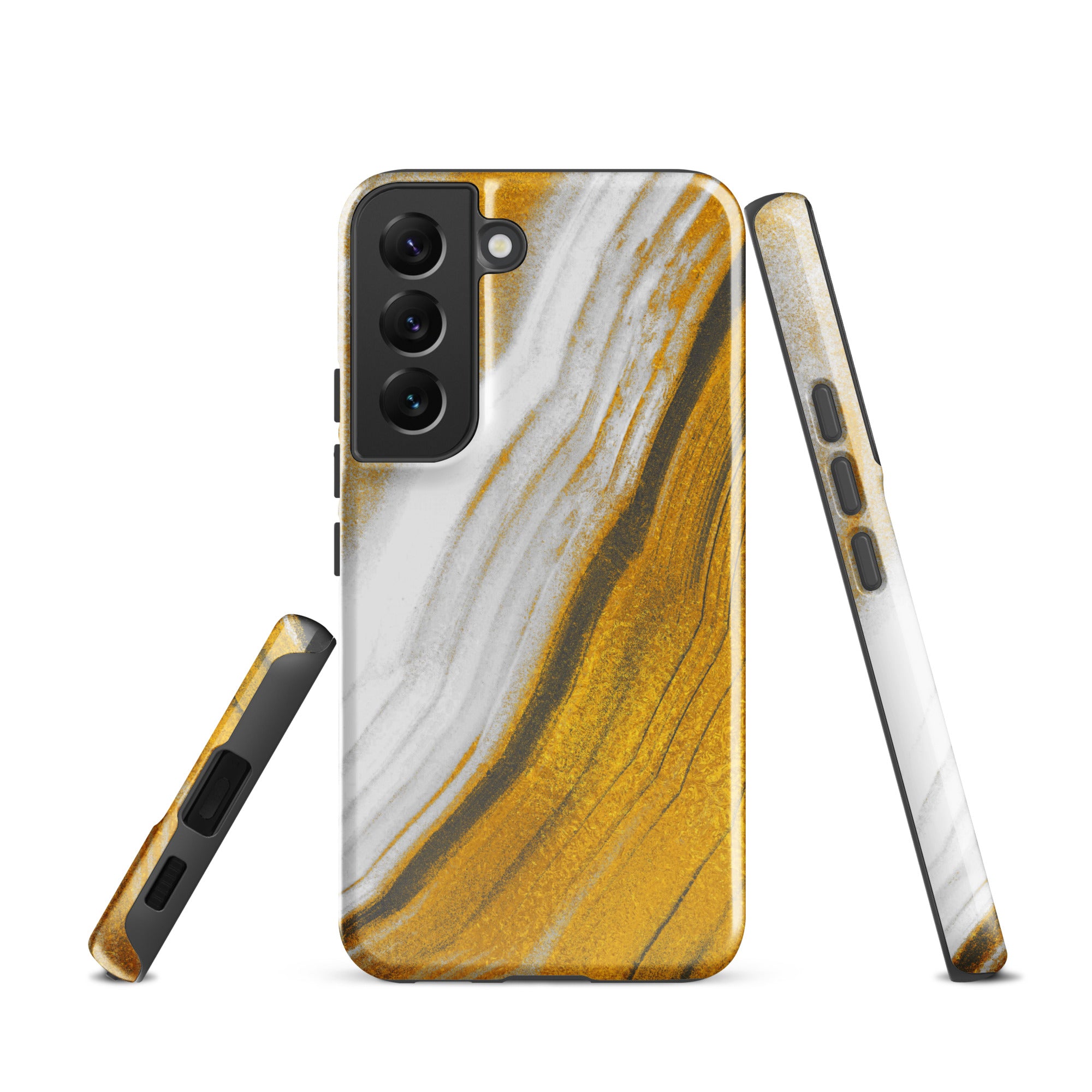 Tough case for Samsung®- Marble Brown and White