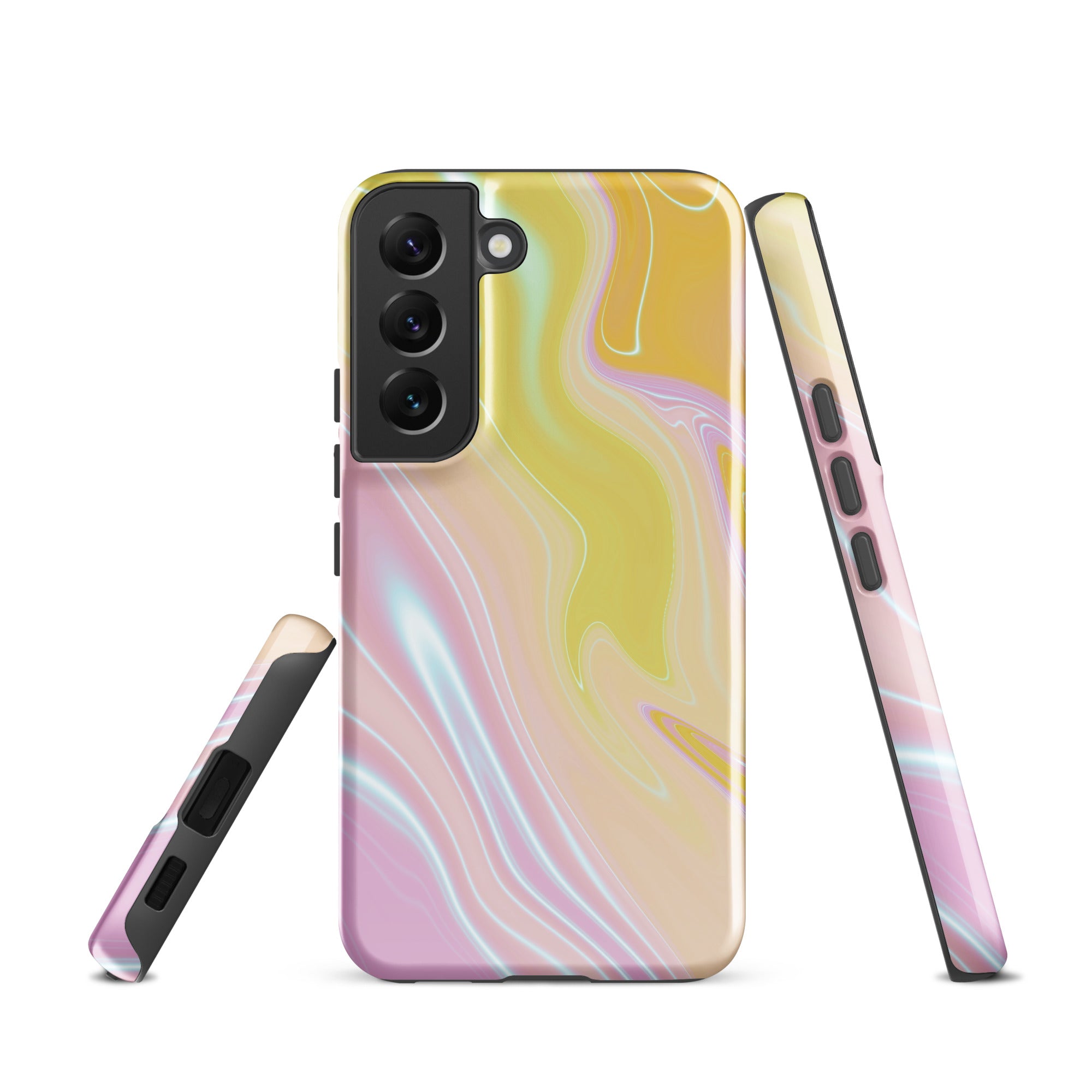 Tough case for Samsung®- Marble Yellow and Pink