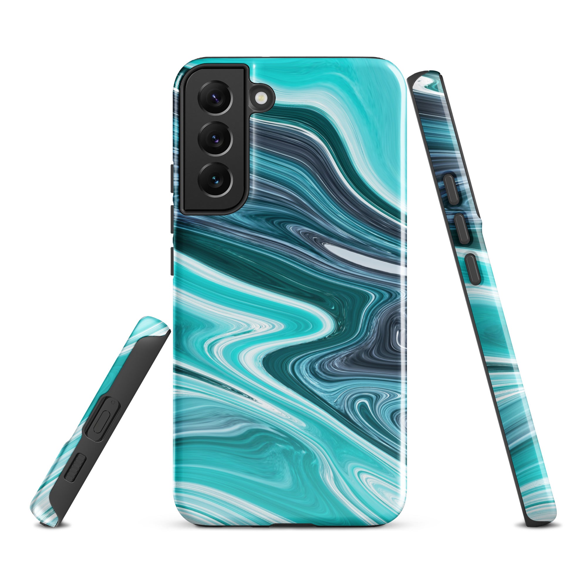 Tough case for Samsung®- Marble Cyan