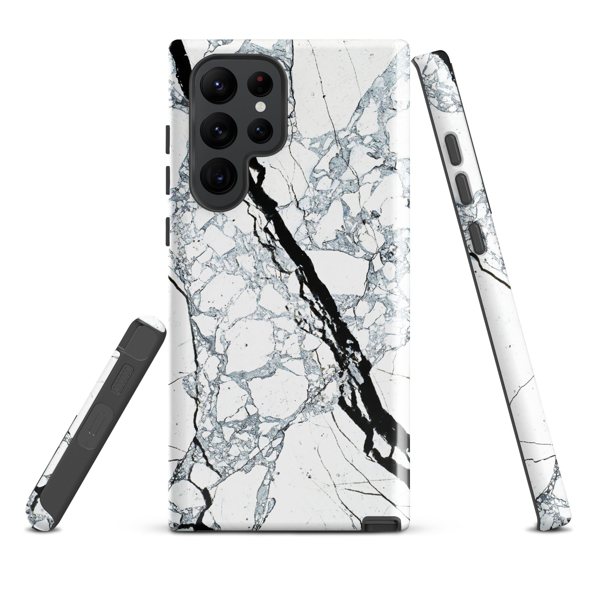 Tough case for Samsung®- Marble Black and White