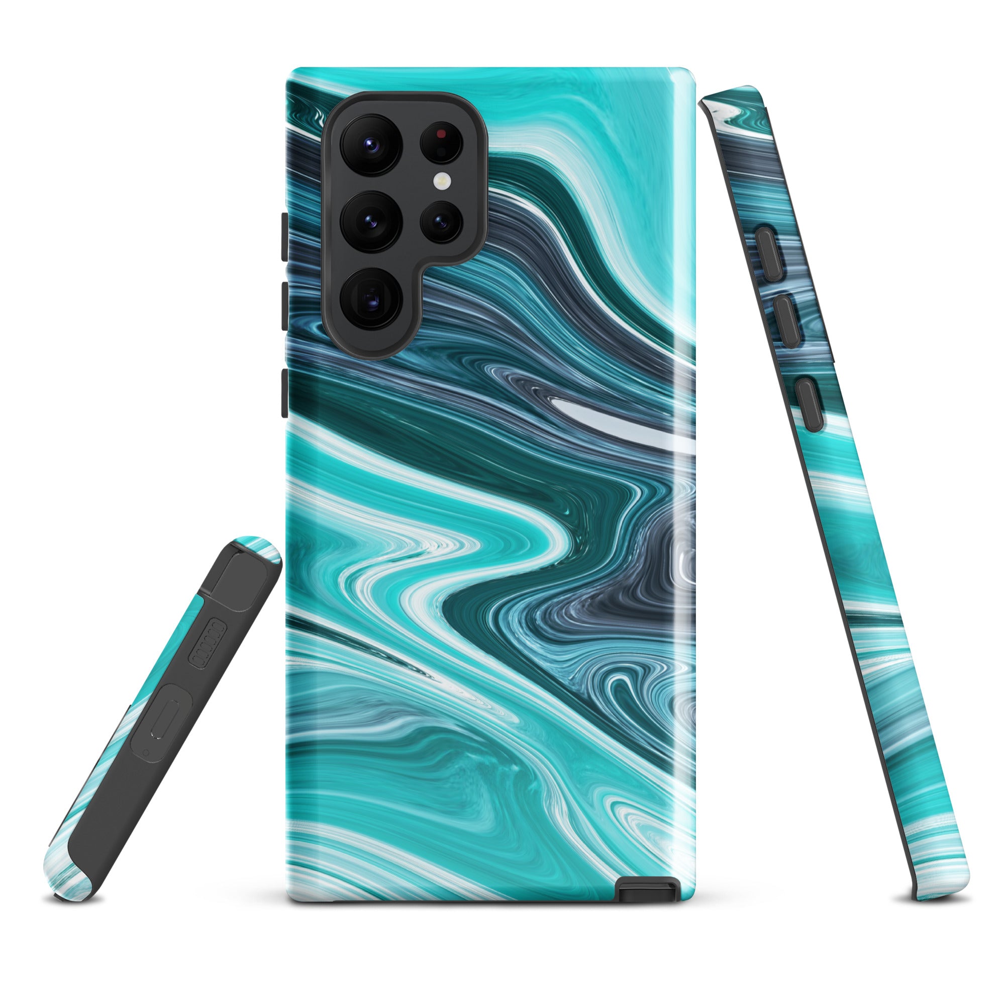 Tough case for Samsung®- Marble Cyan