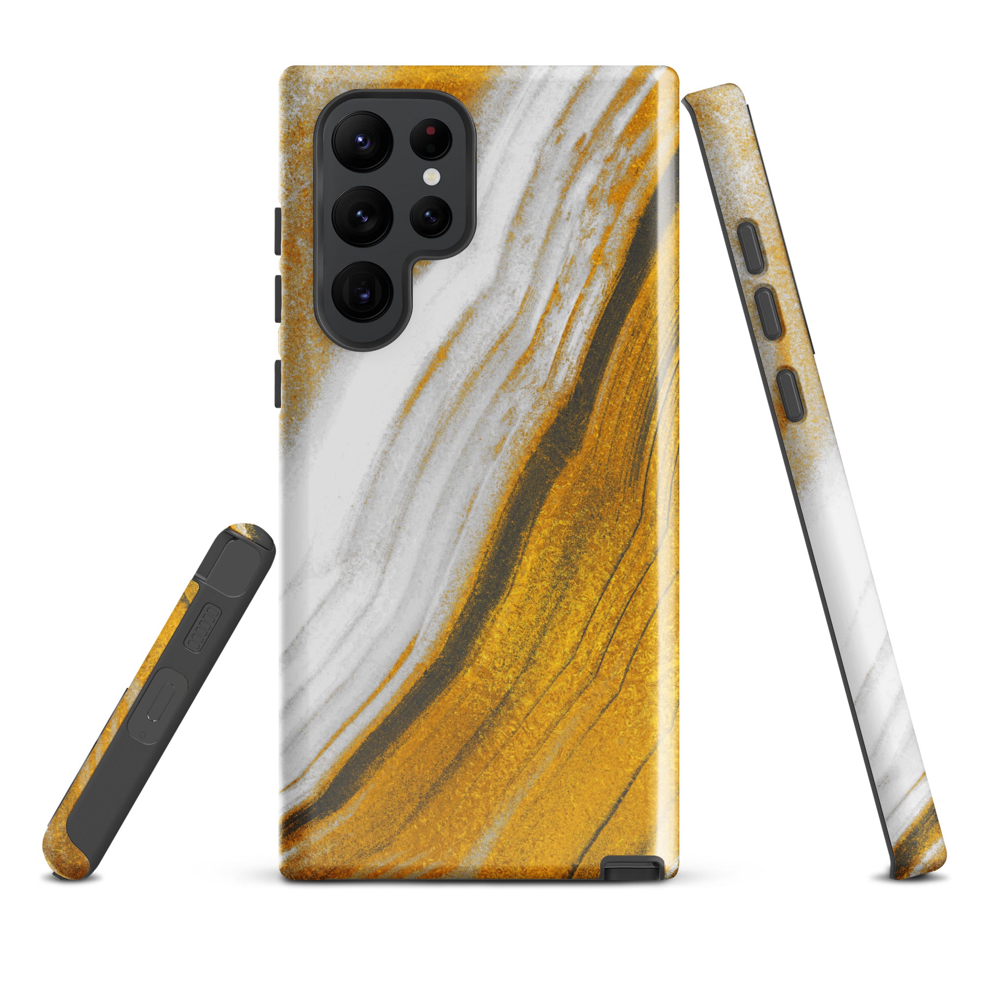 Tough case for Samsung®- Marble Brown and White