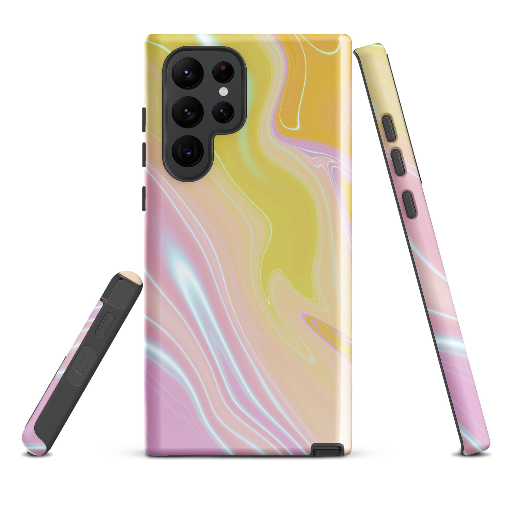 Tough case for Samsung®- Marble Yellow and Pink