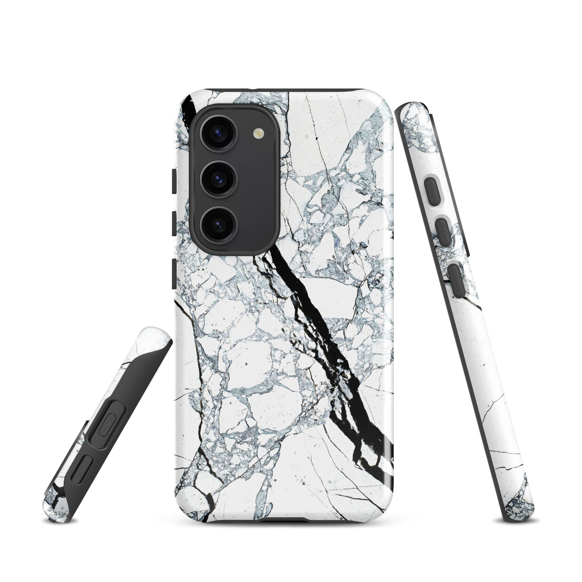 Tough case for Samsung®- Marble Black and White