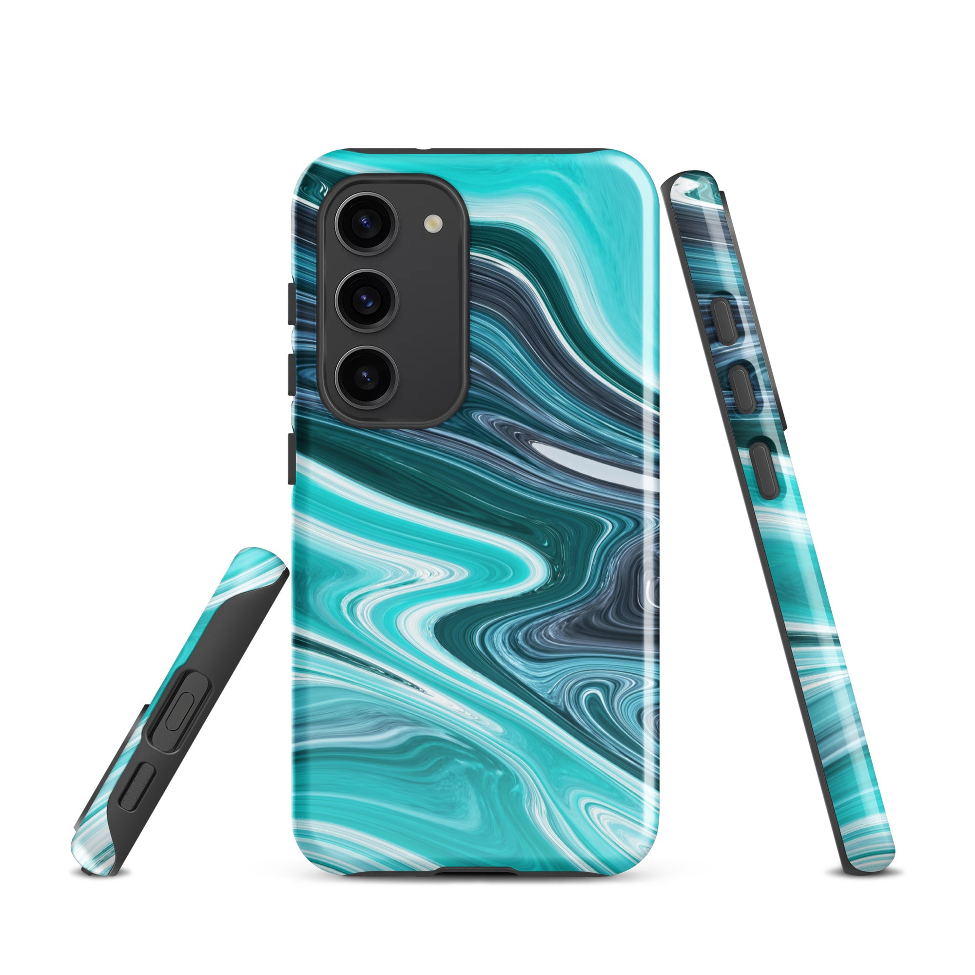 Tough case for Samsung®- Marble Cyan