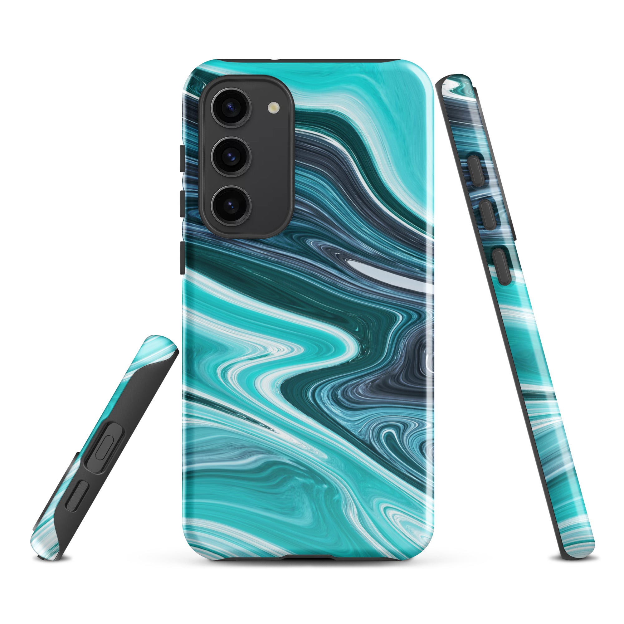 Tough case for Samsung®- Marble Cyan