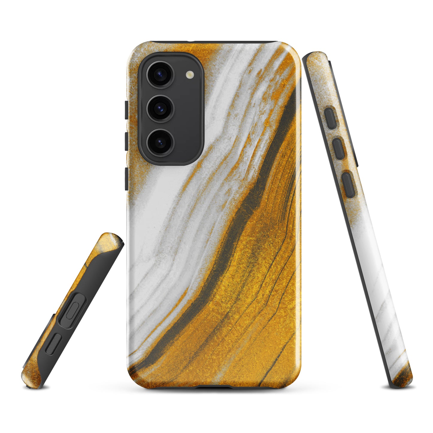 Tough case for Samsung®- Marble Brown and White