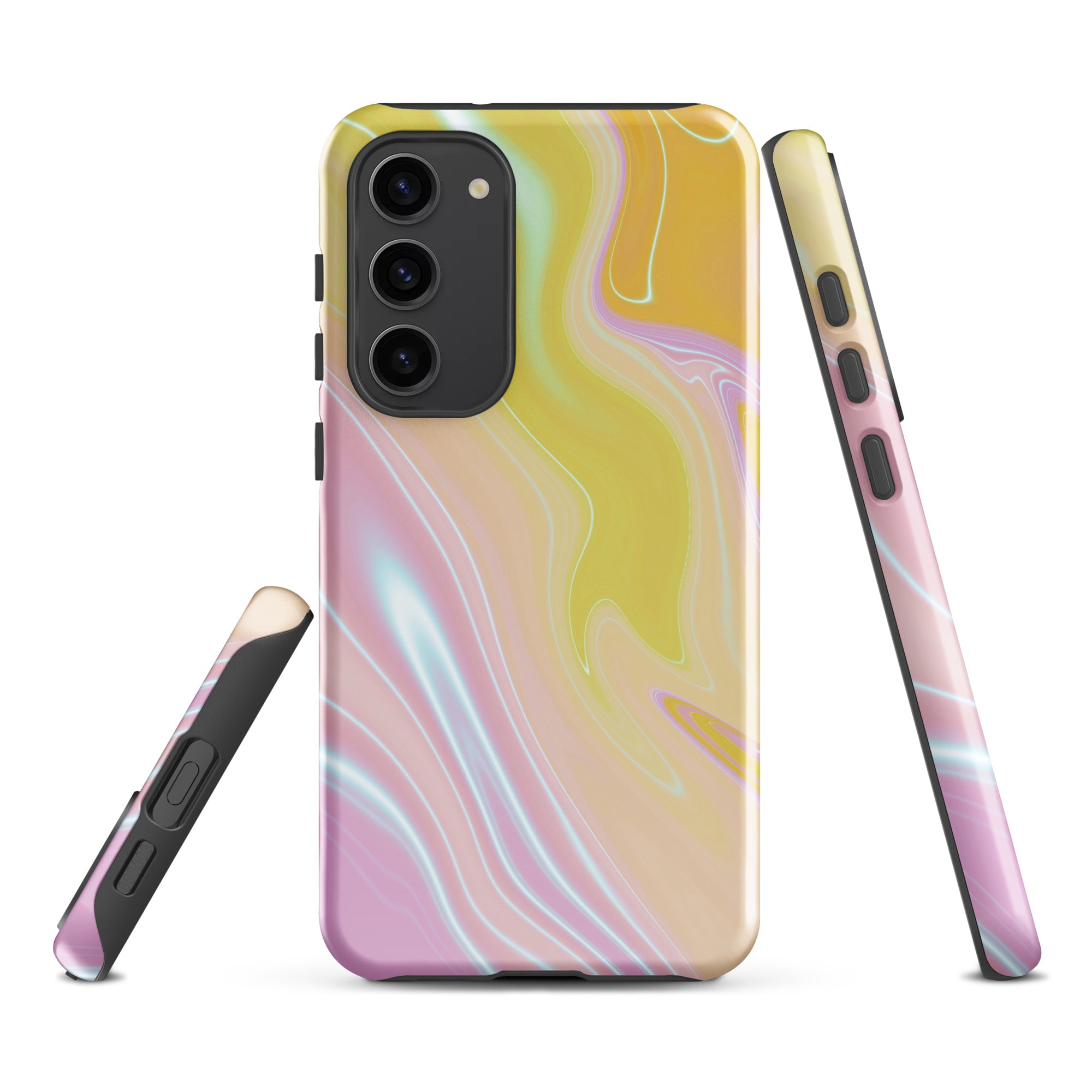 Tough case for Samsung®- Marble Yellow and Pink