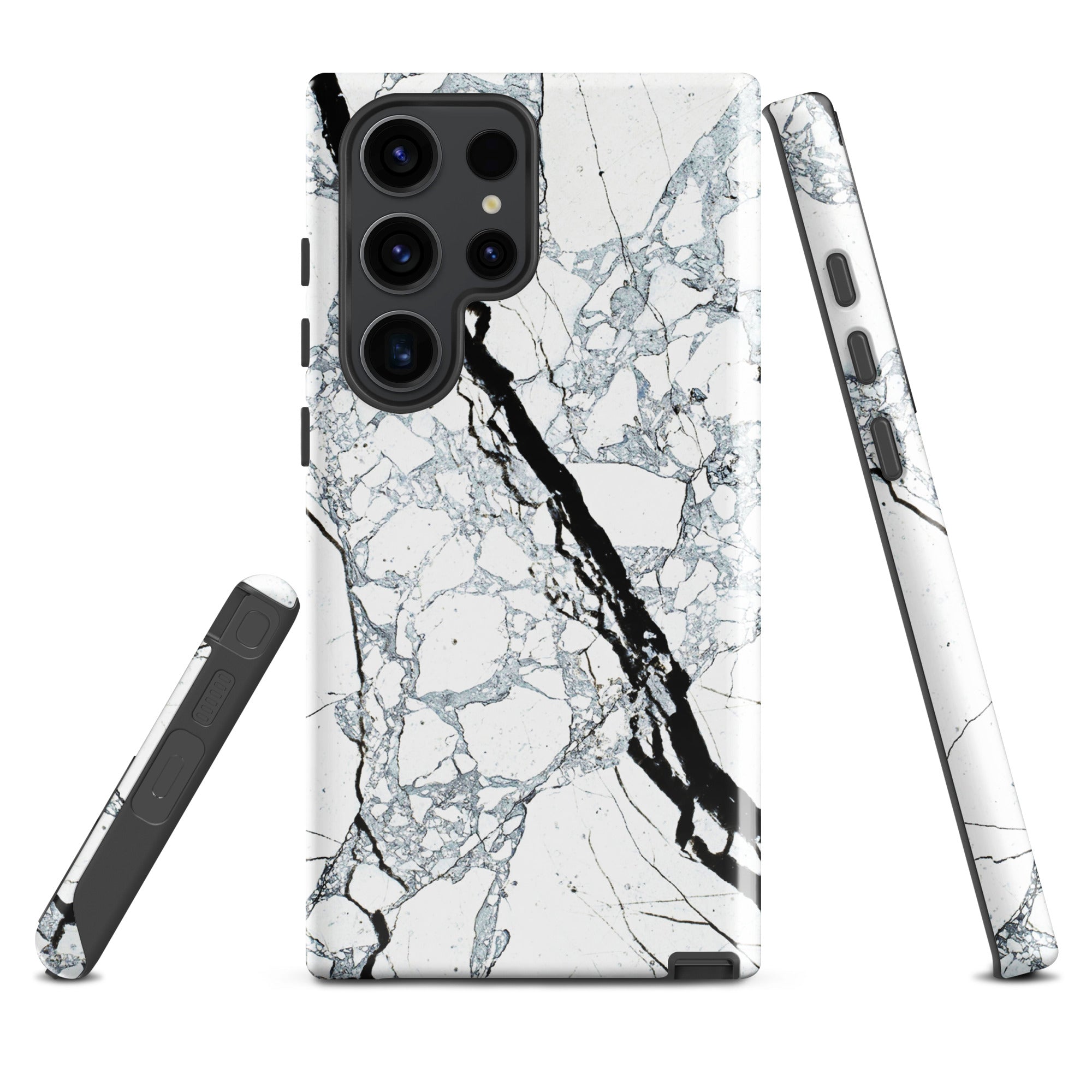 Tough case for Samsung®- Marble Black and White