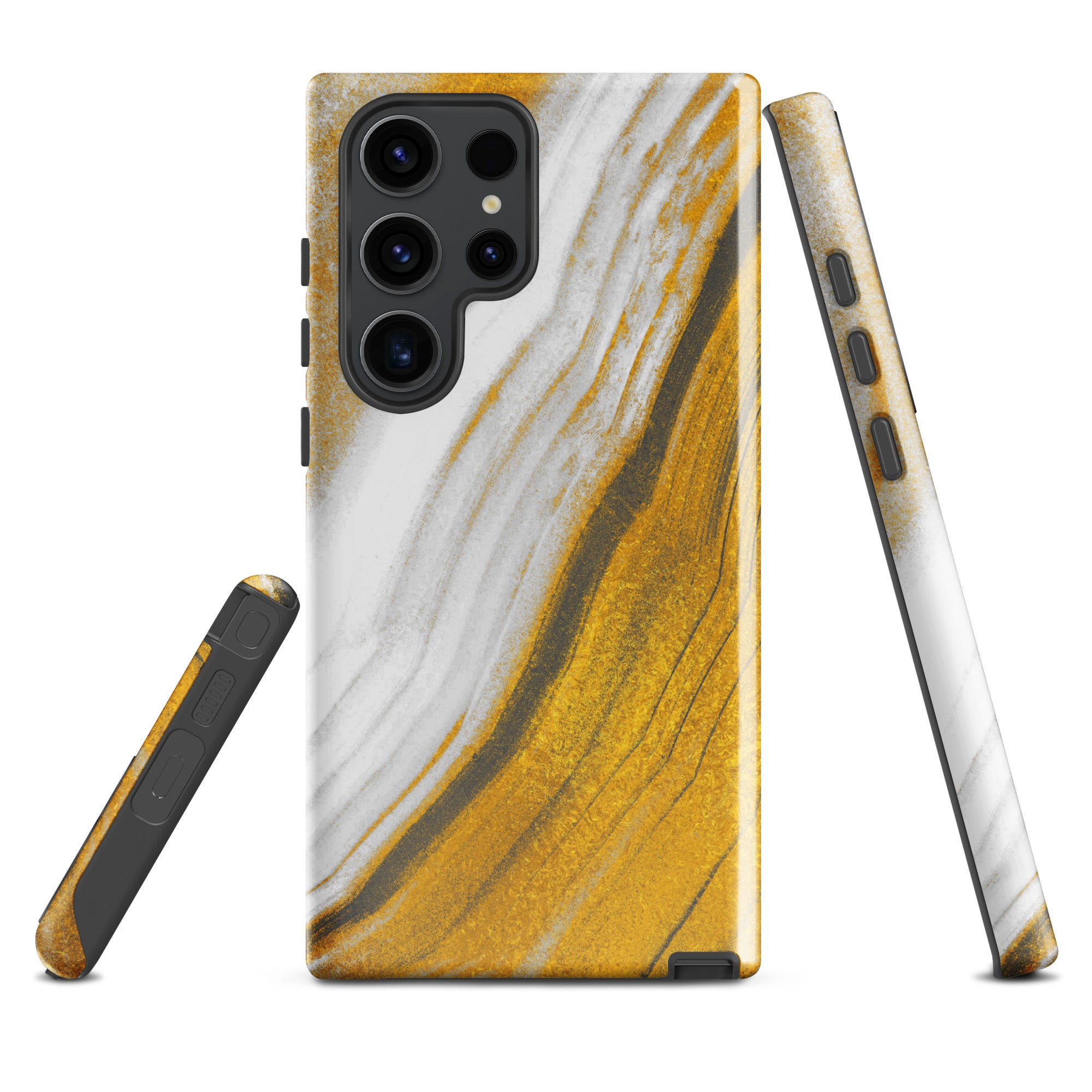 Tough case for Samsung®- Marble Brown and White