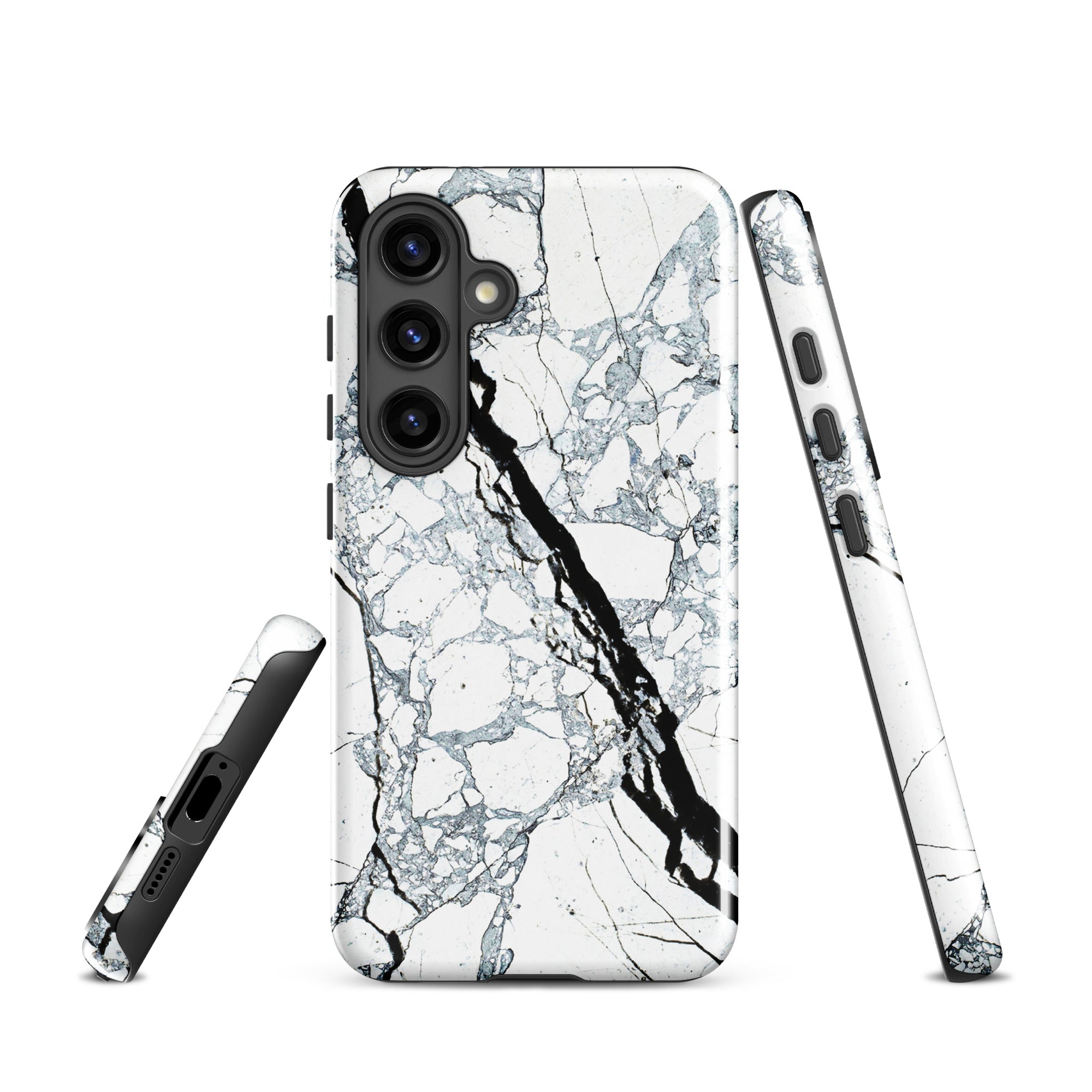 Tough case for Samsung®- Marble Black and White