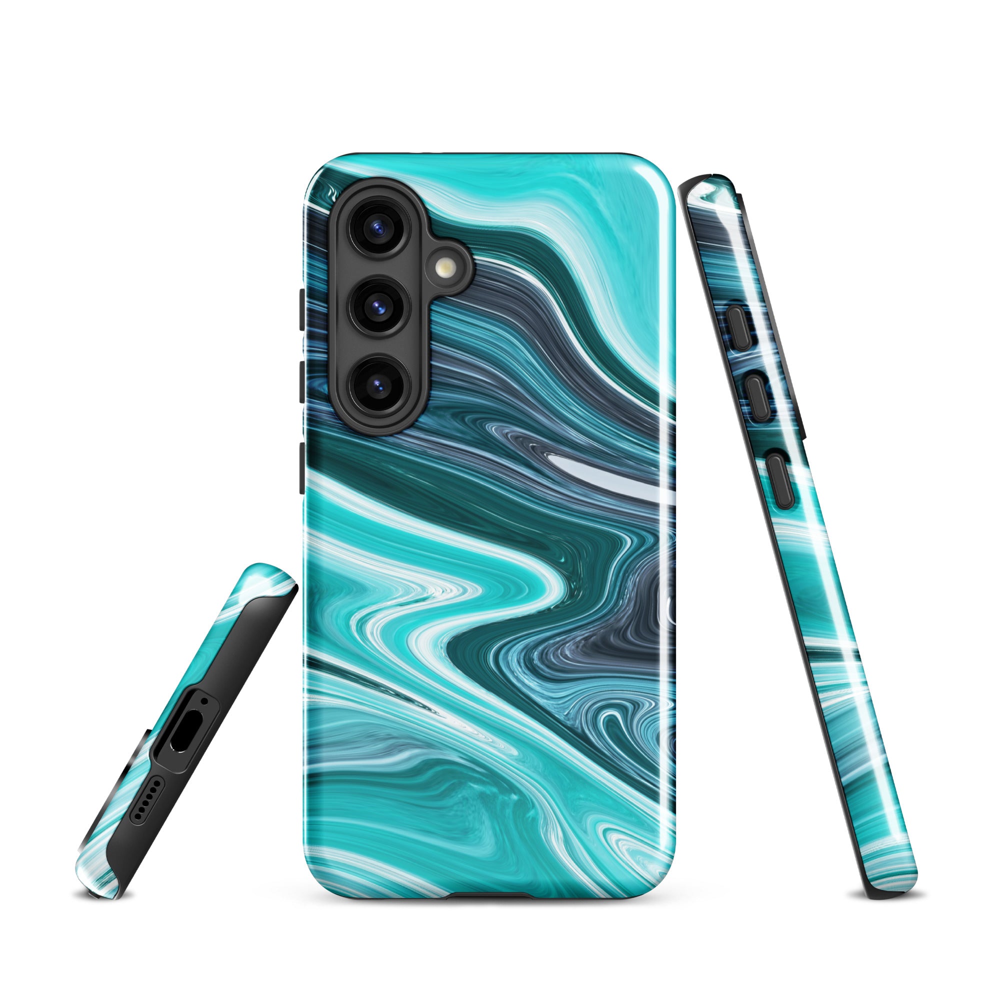 Tough case for Samsung®- Marble Cyan