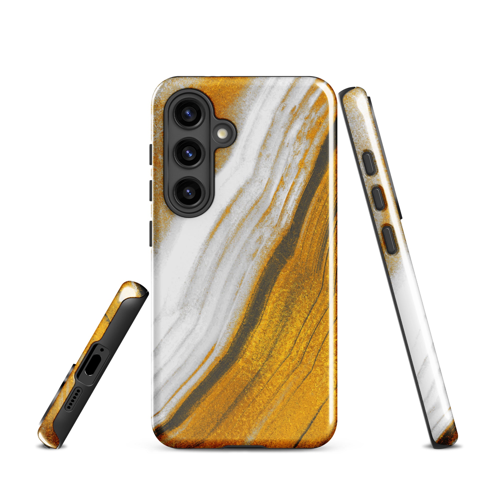 Tough case for Samsung®- Marble Brown and White