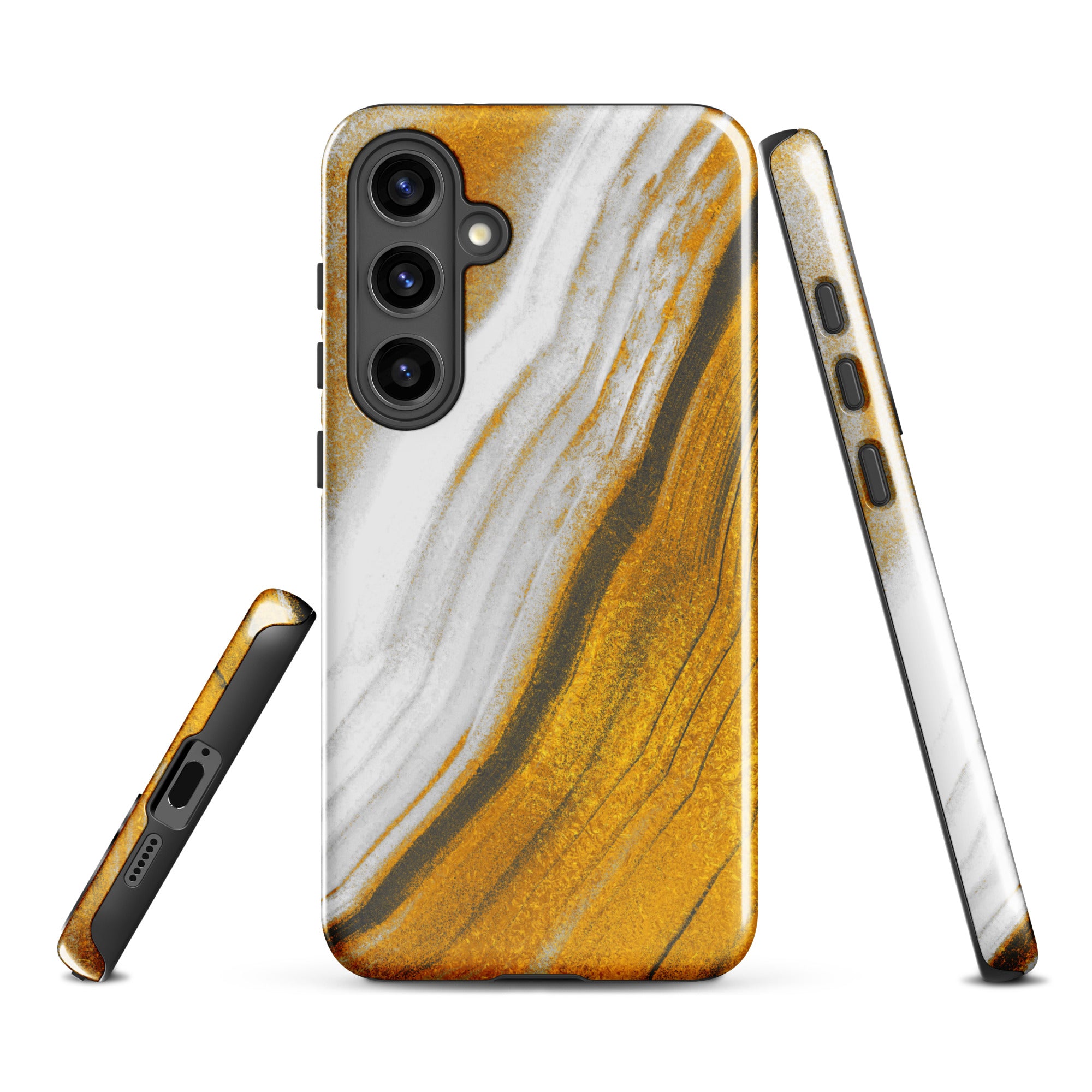 Tough case for Samsung®- Marble Brown and White