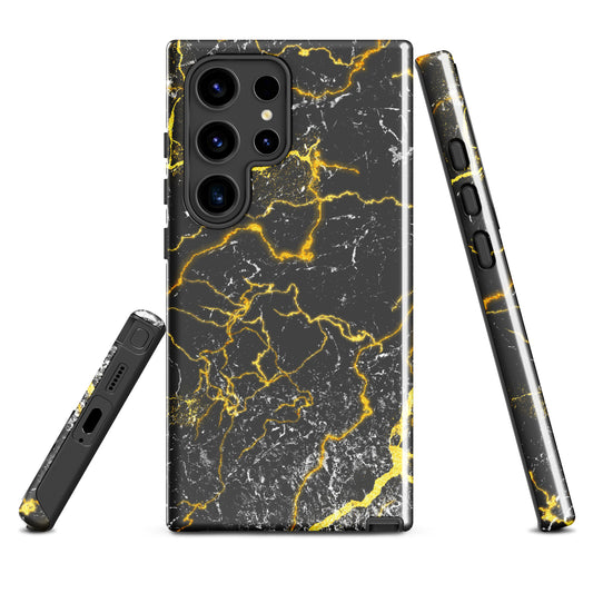 Tough case for Samsung®- Marble Black and Gold