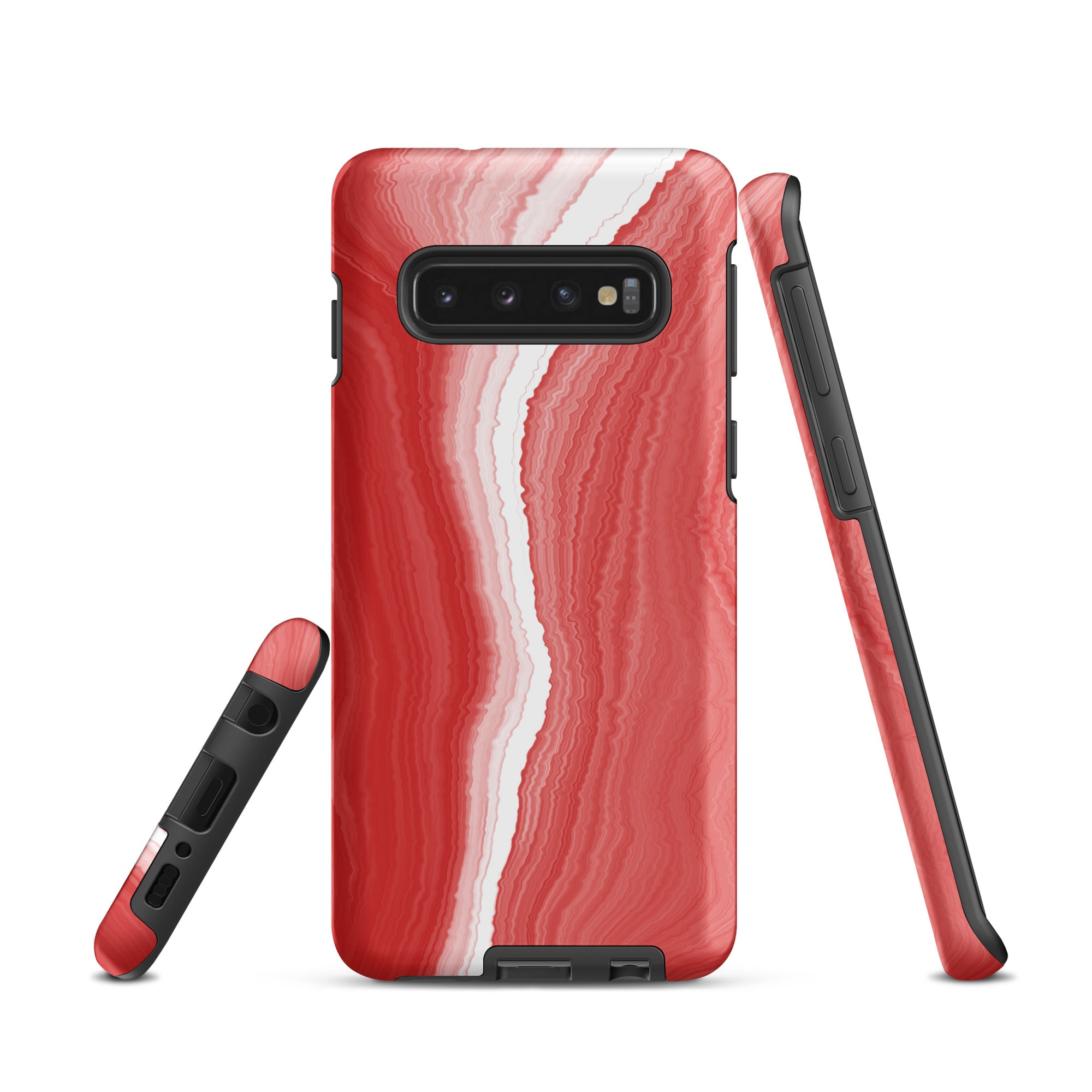 Tough case for Samsung®- Marble Red and White