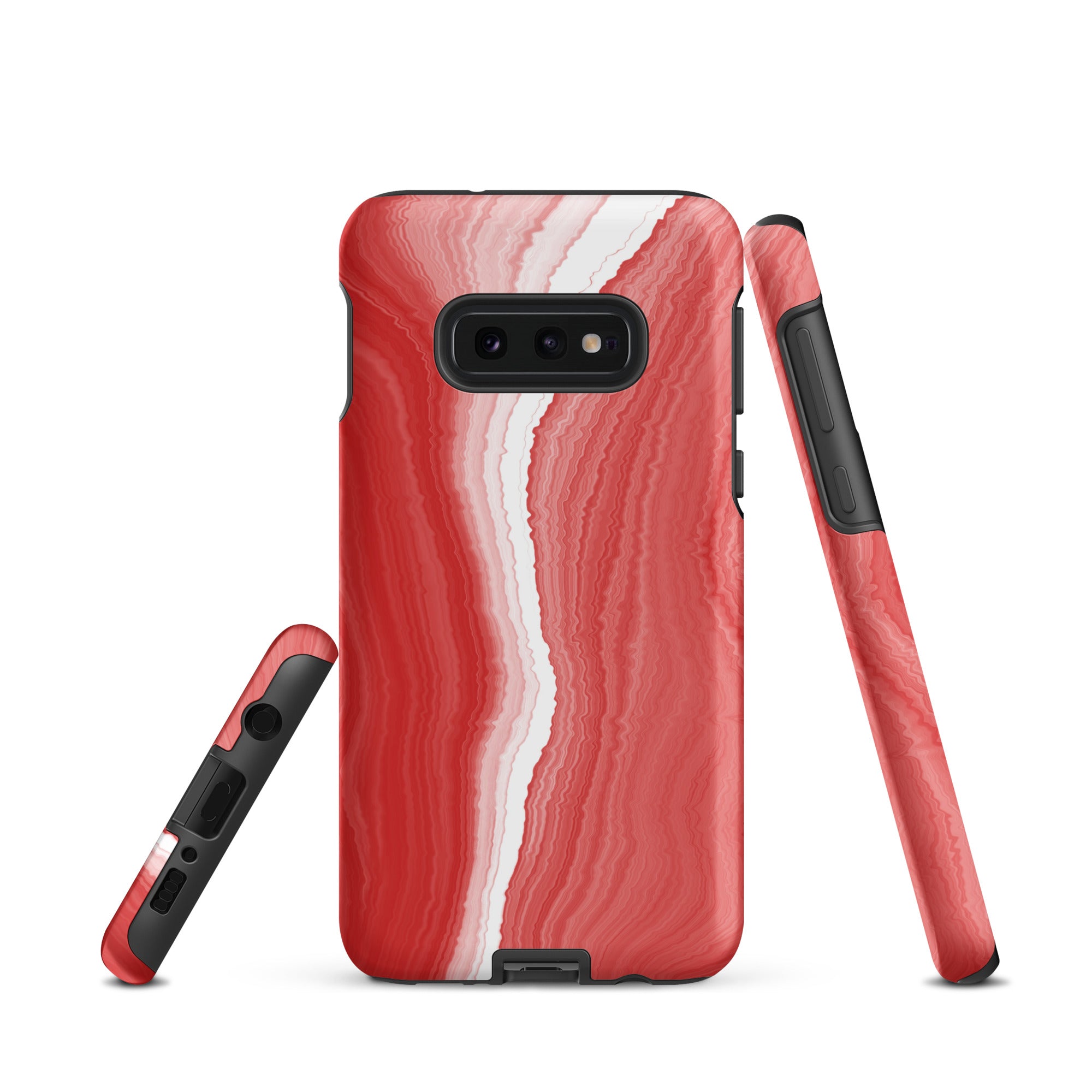 Tough case for Samsung®- Marble Red and White