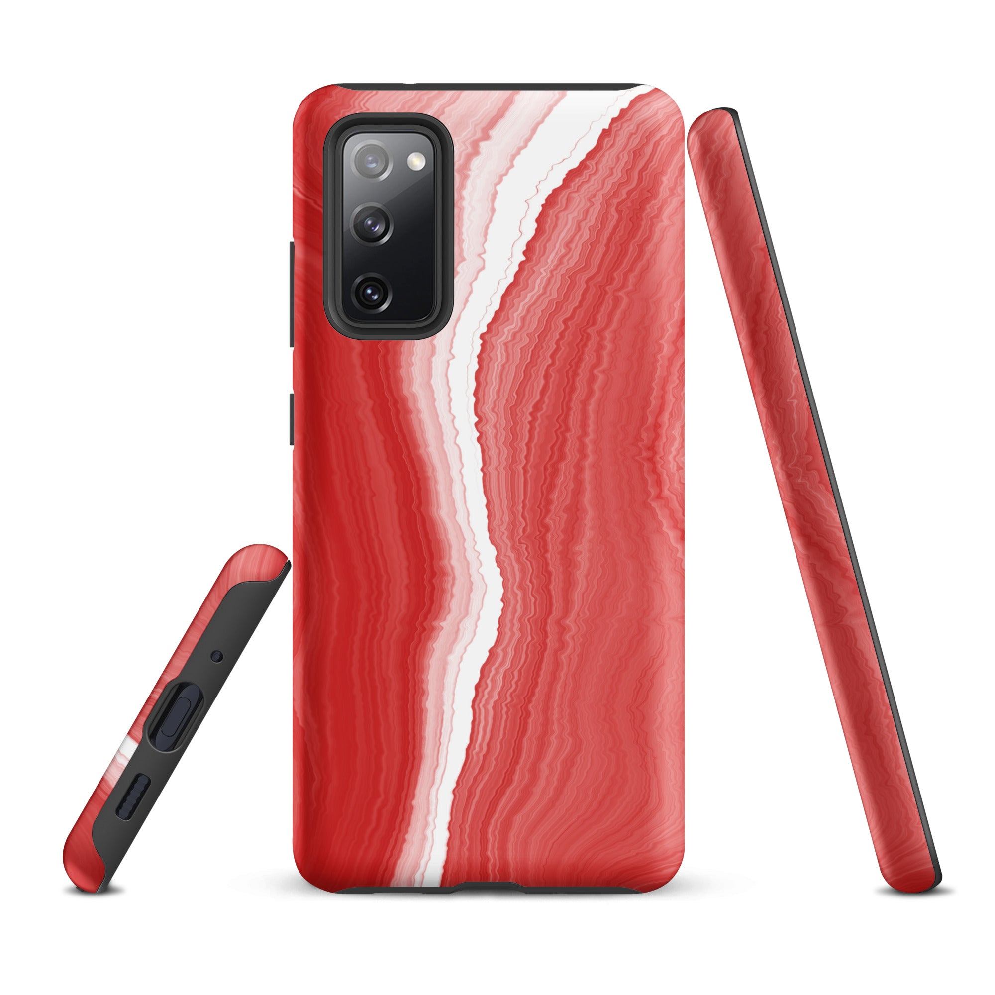 Tough case for Samsung®- Marble Red and White