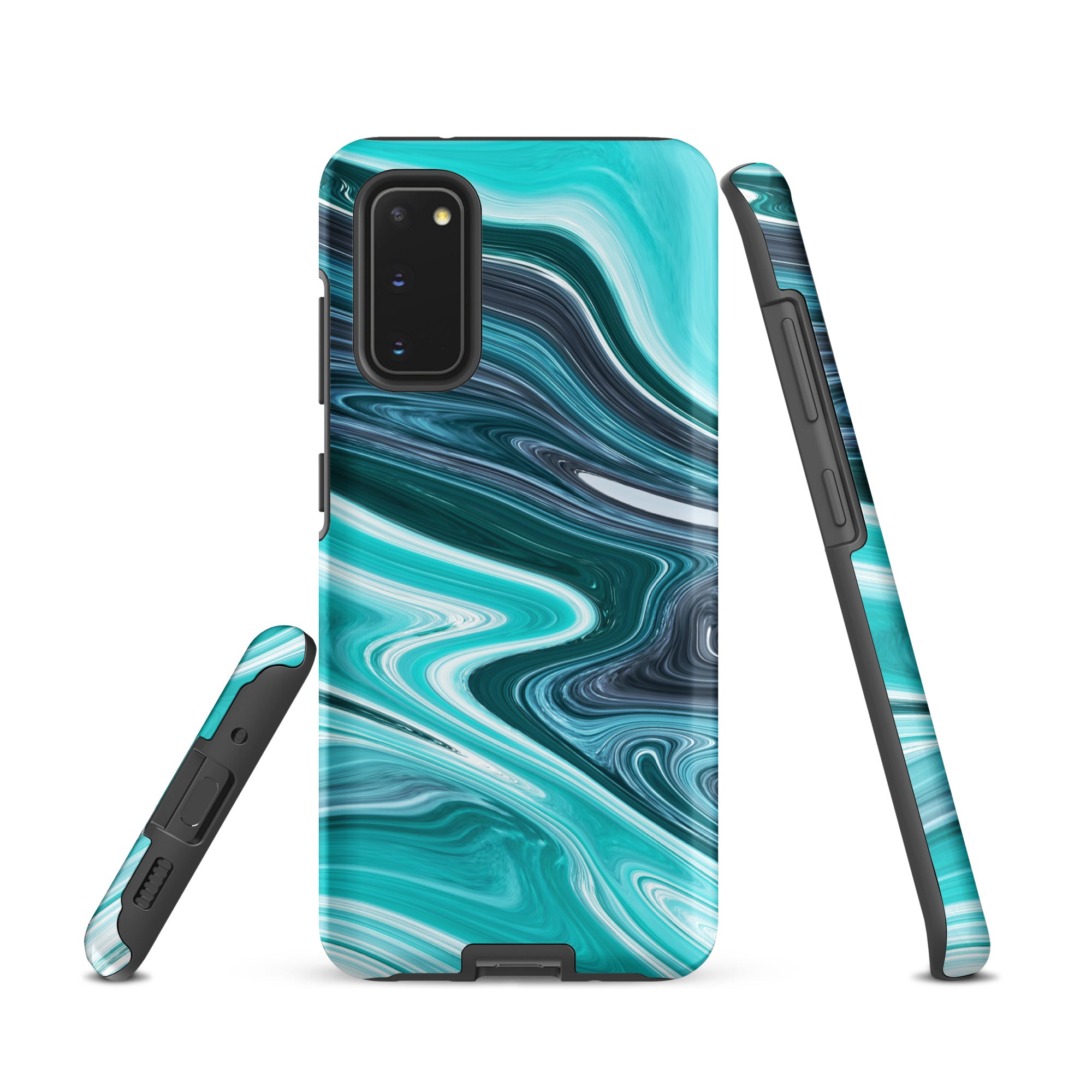 Tough case for Samsung®- Marble Cyan