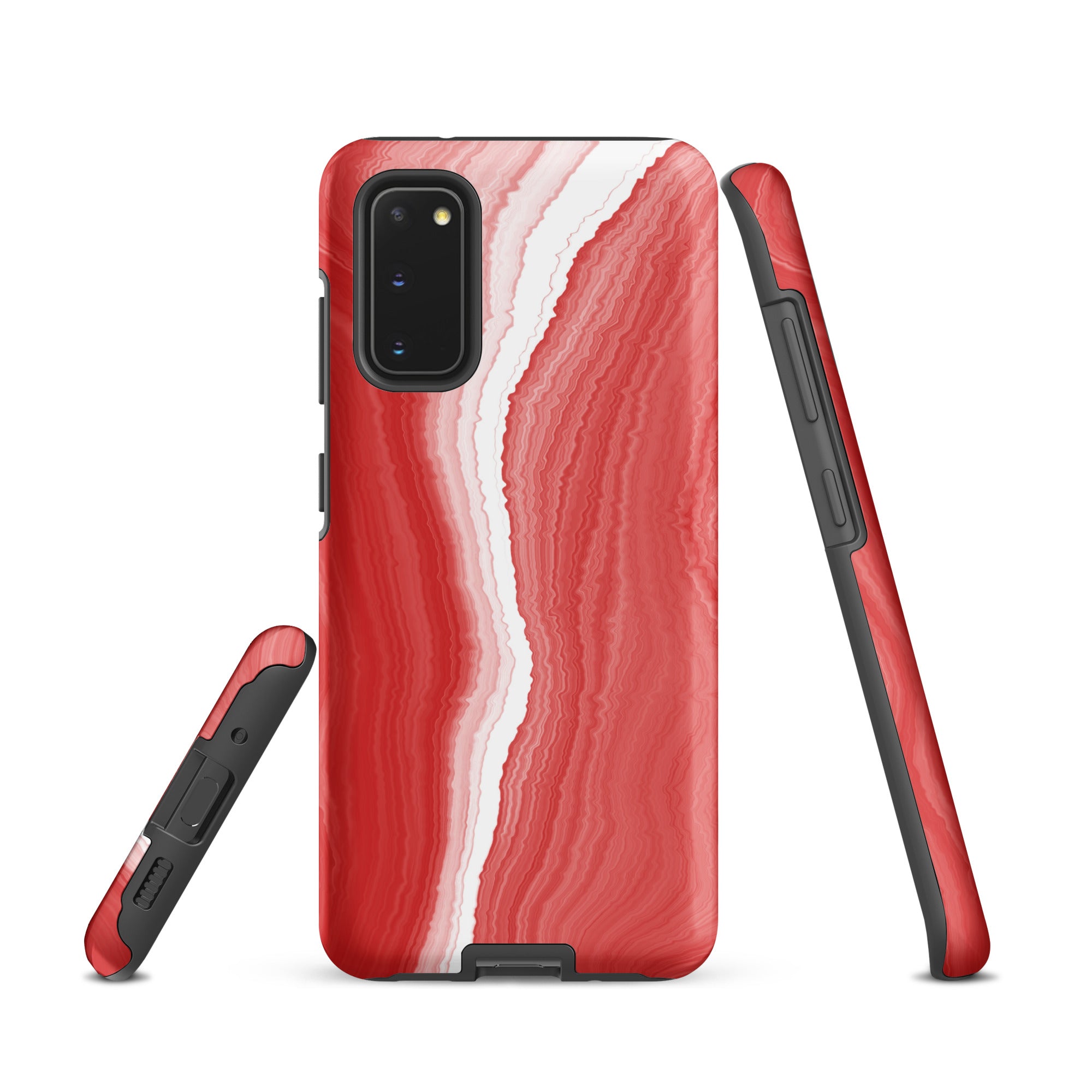 Tough case for Samsung®- Marble Red and White