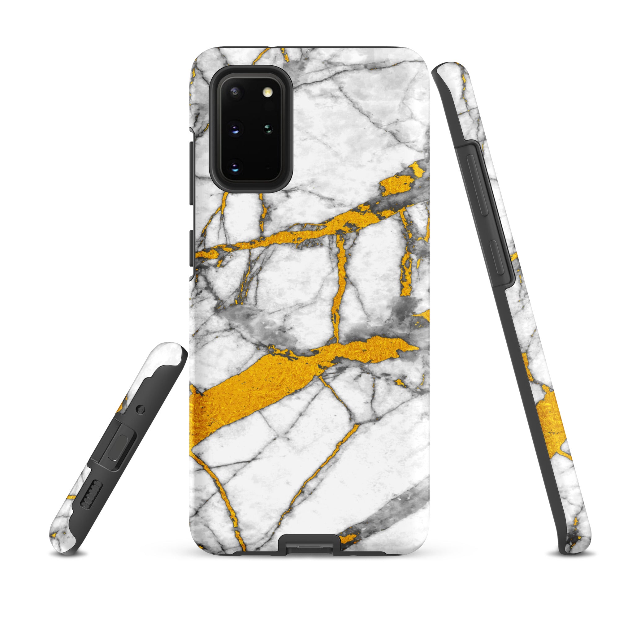 Tough case for Samsung®- Marble White and Gold