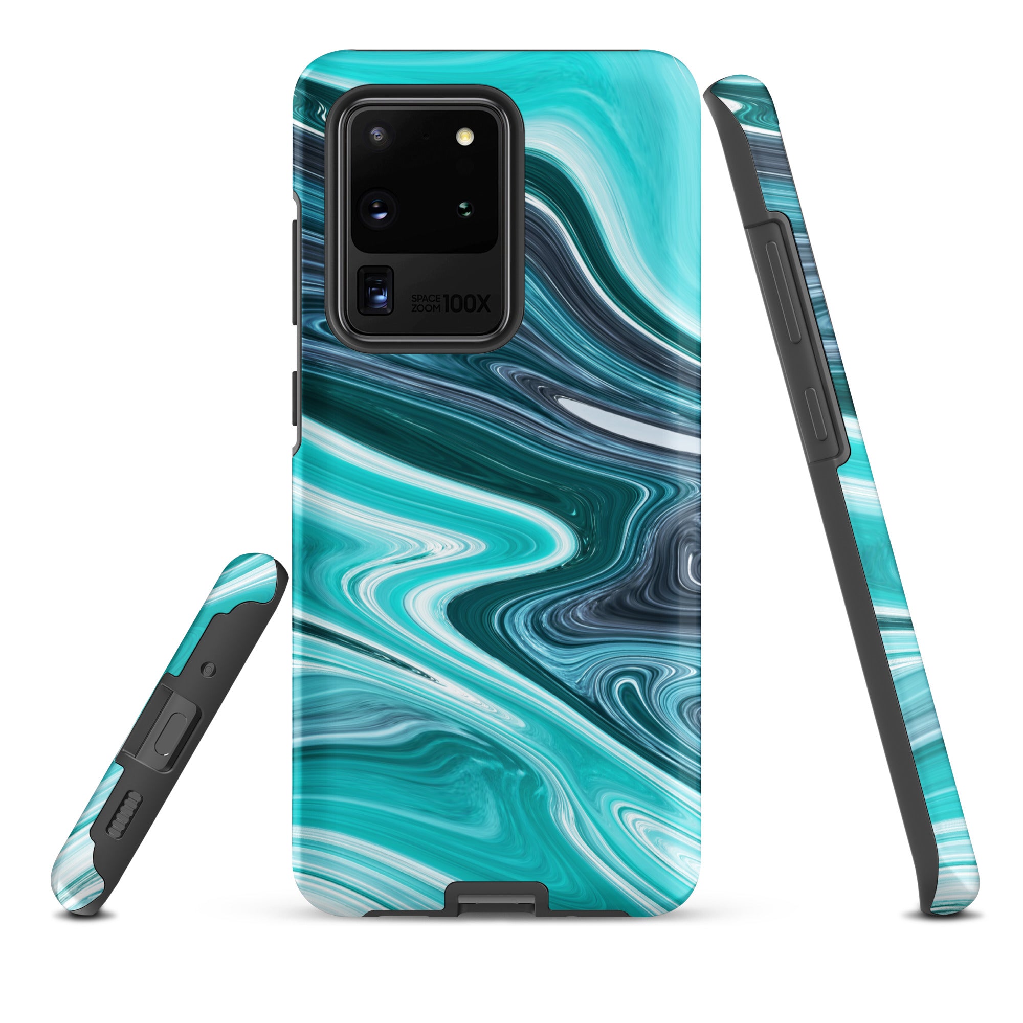 Tough case for Samsung®- Marble Cyan