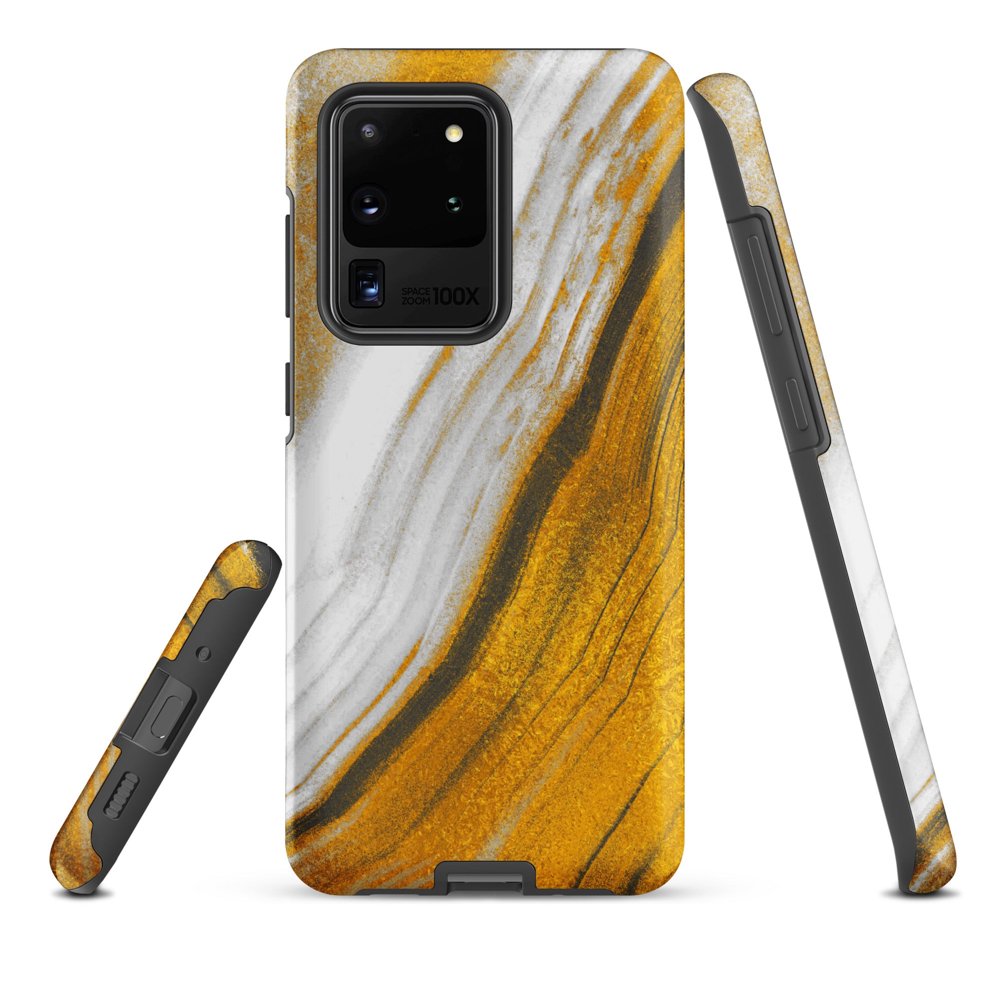 Tough case for Samsung®- Marble Brown and White