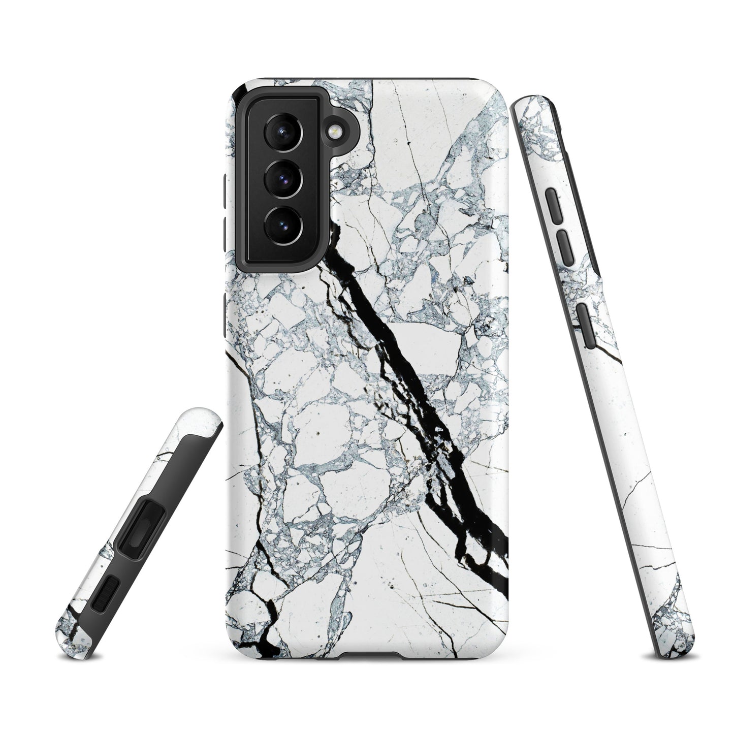 Tough case for Samsung®- Marble Black and White