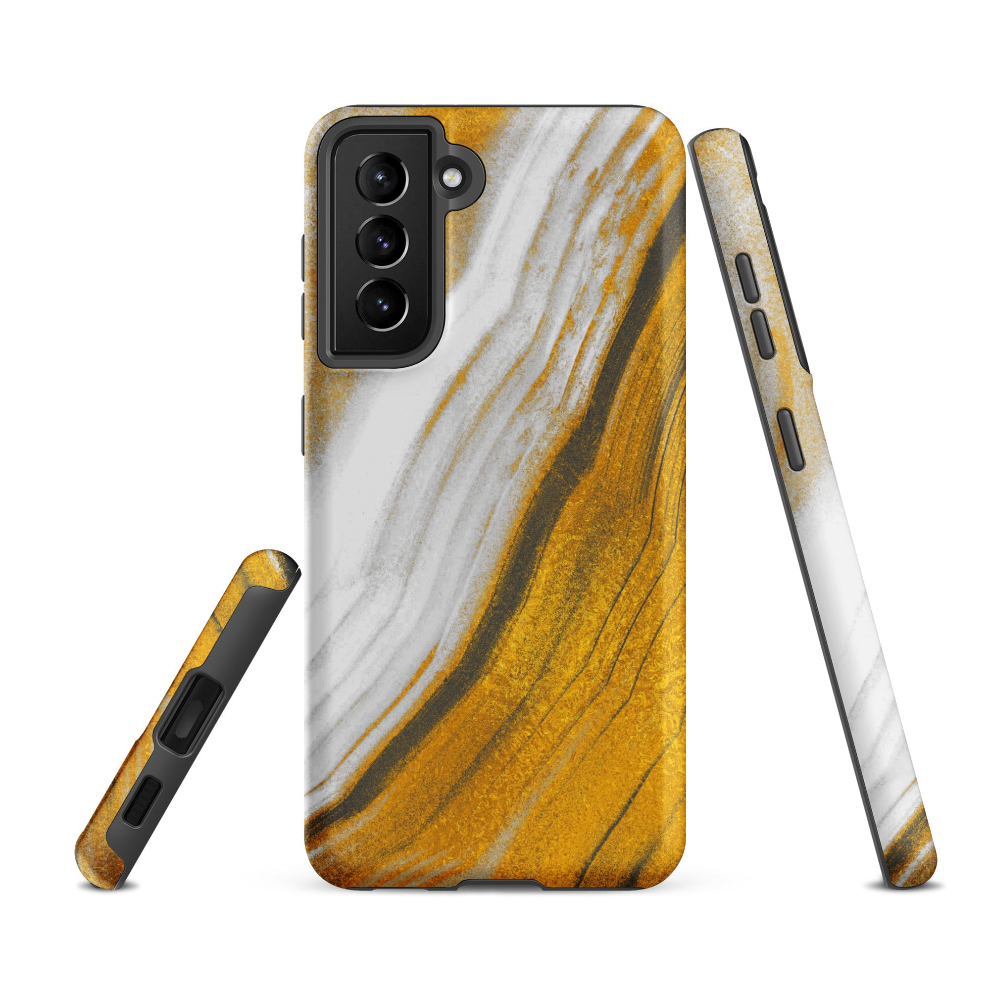 Tough case for Samsung®- Marble Brown and White