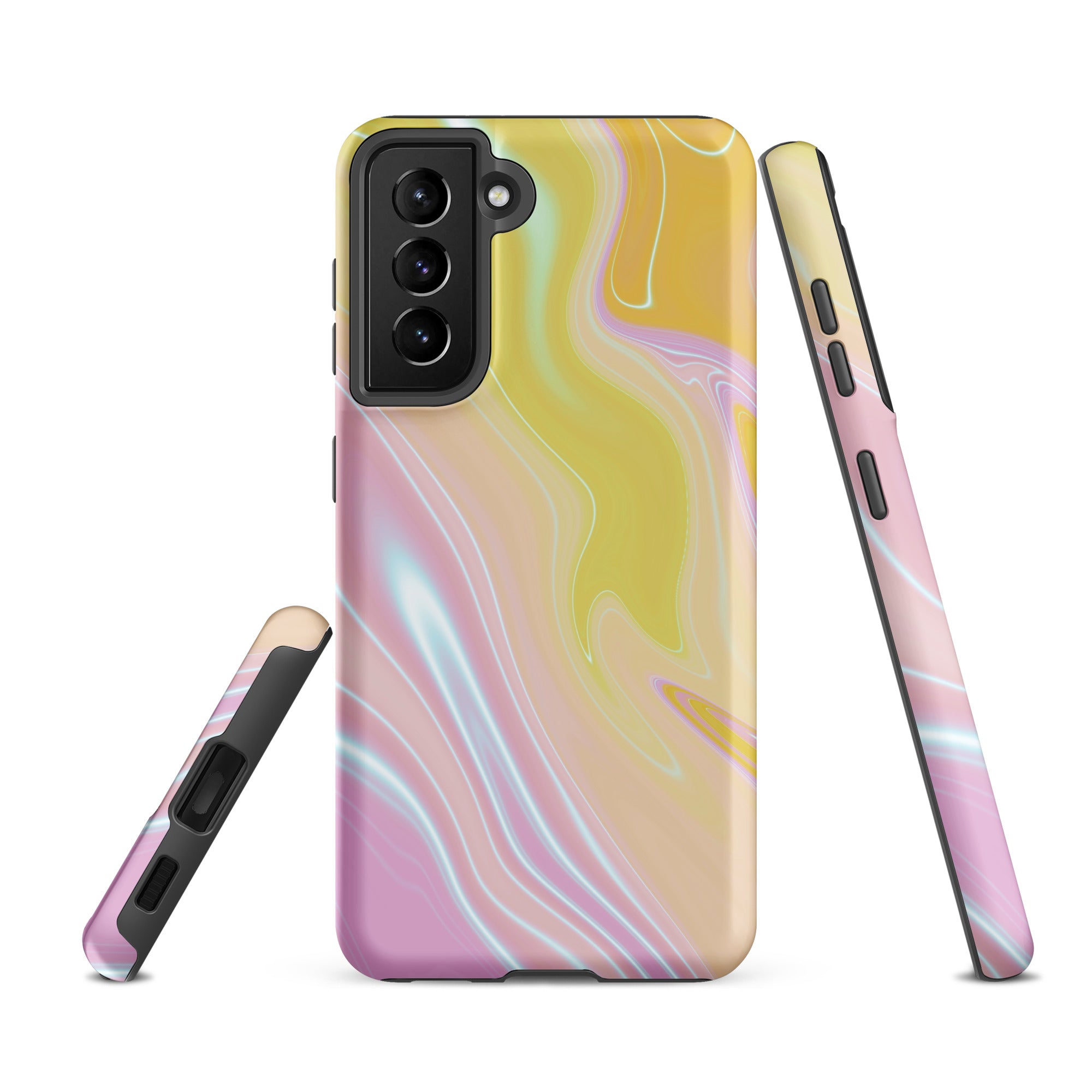 Tough case for Samsung®- Marble Yellow and Pink