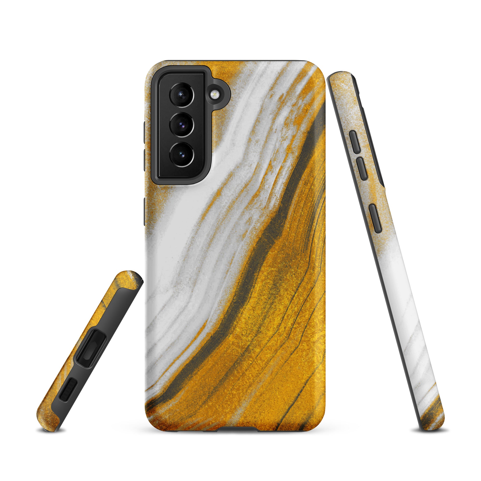 Tough case for Samsung®- Marble Brown and White