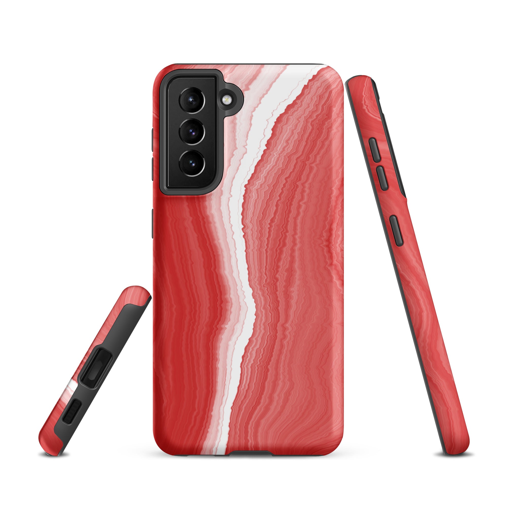 Tough case for Samsung®- Marble Red and White