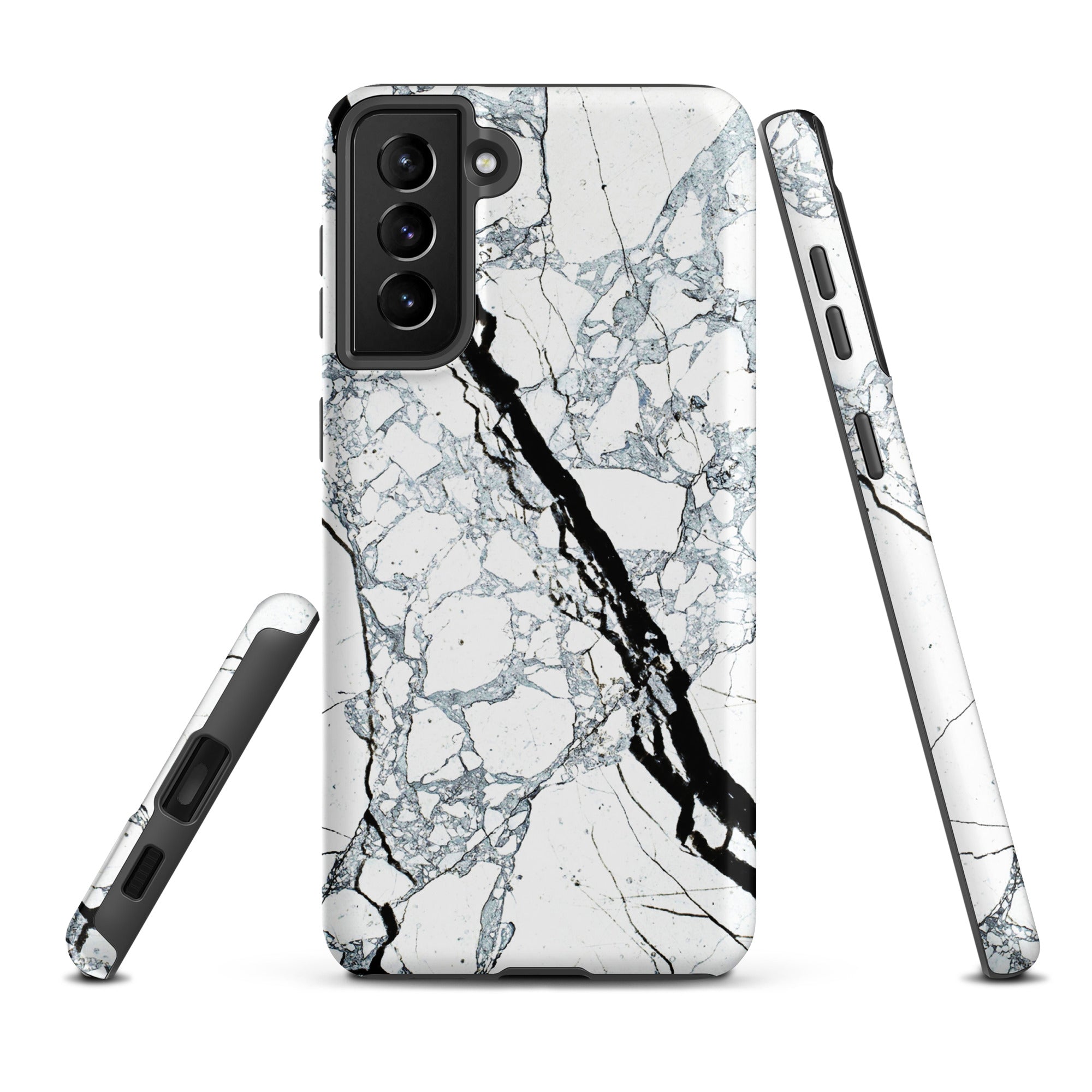 Tough case for Samsung®- Marble Black and White