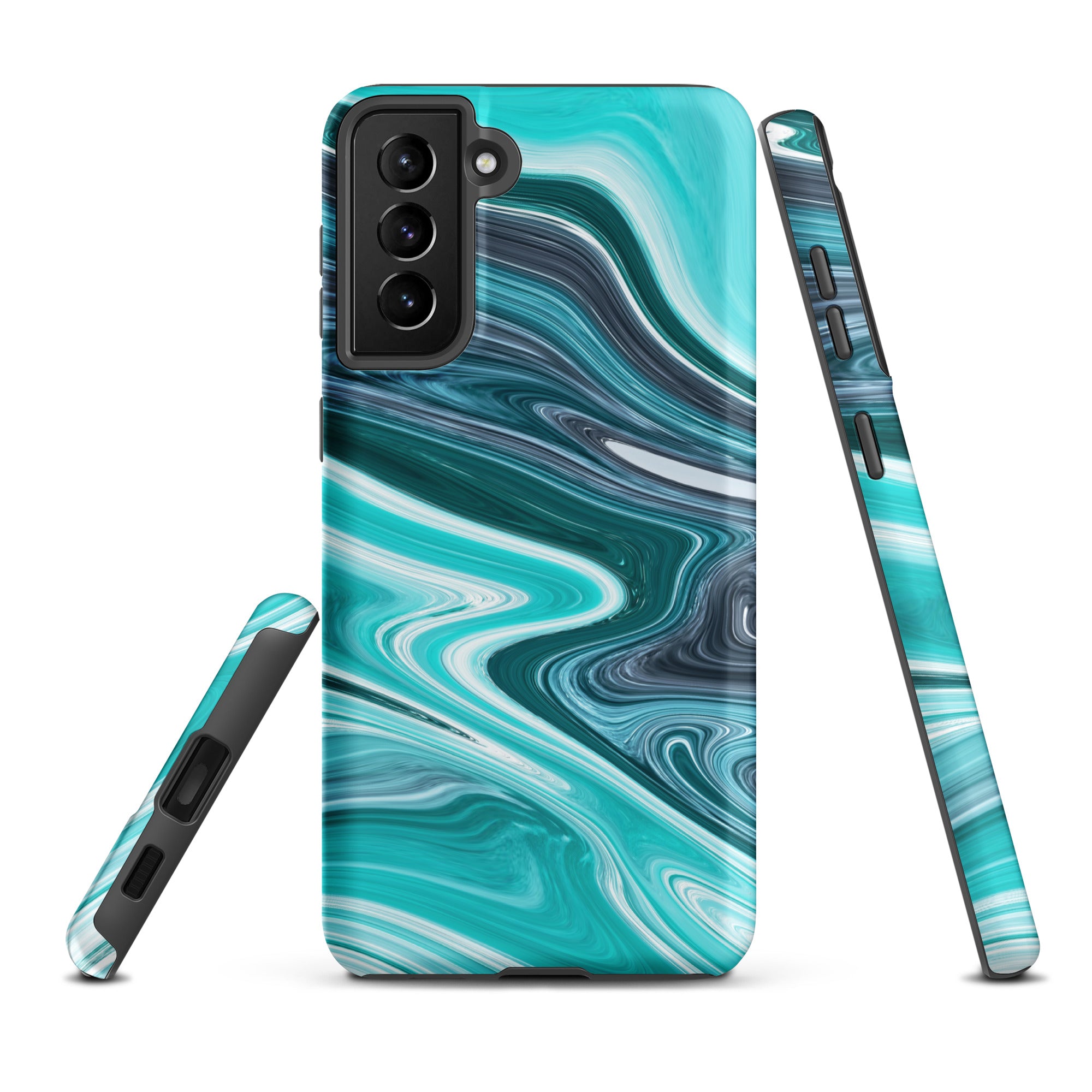 Tough case for Samsung®- Marble Cyan