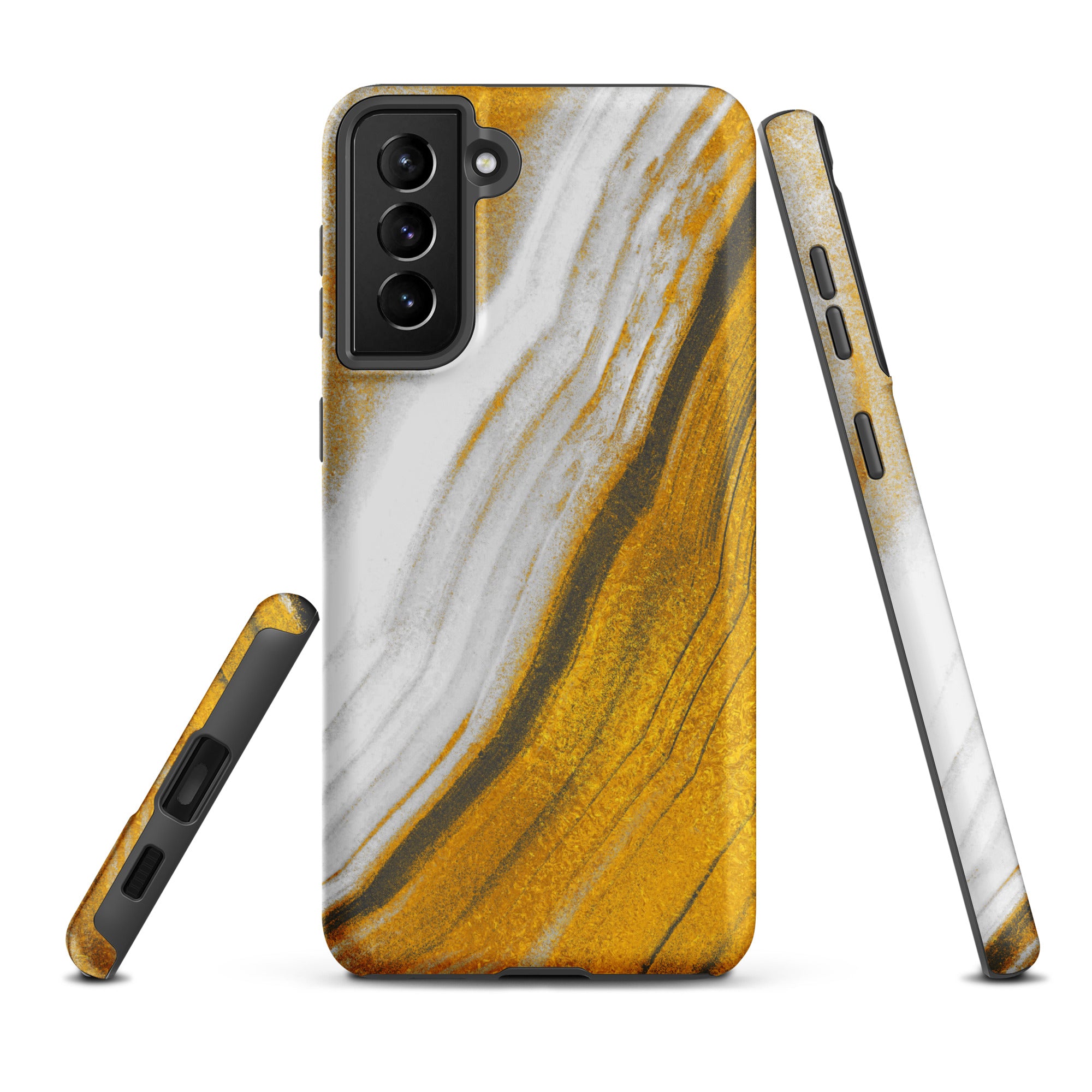 Tough case for Samsung®- Marble Brown and White