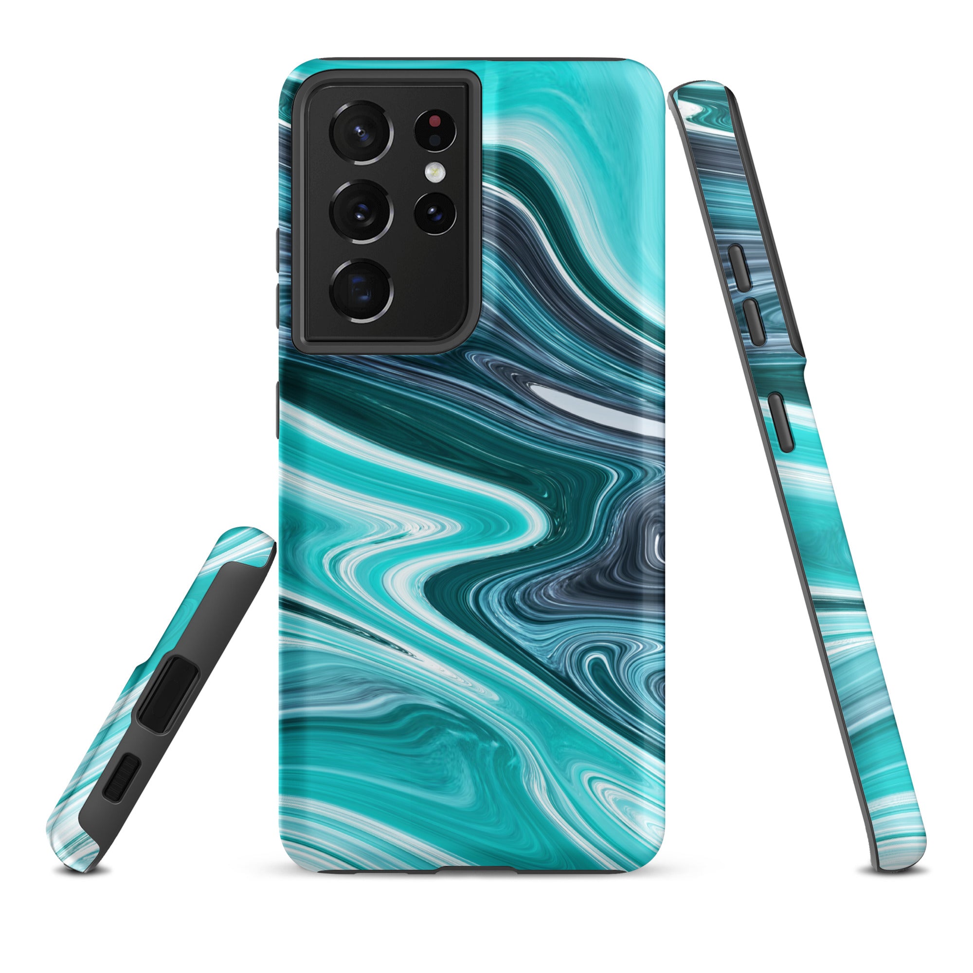 Tough case for Samsung®- Marble Cyan