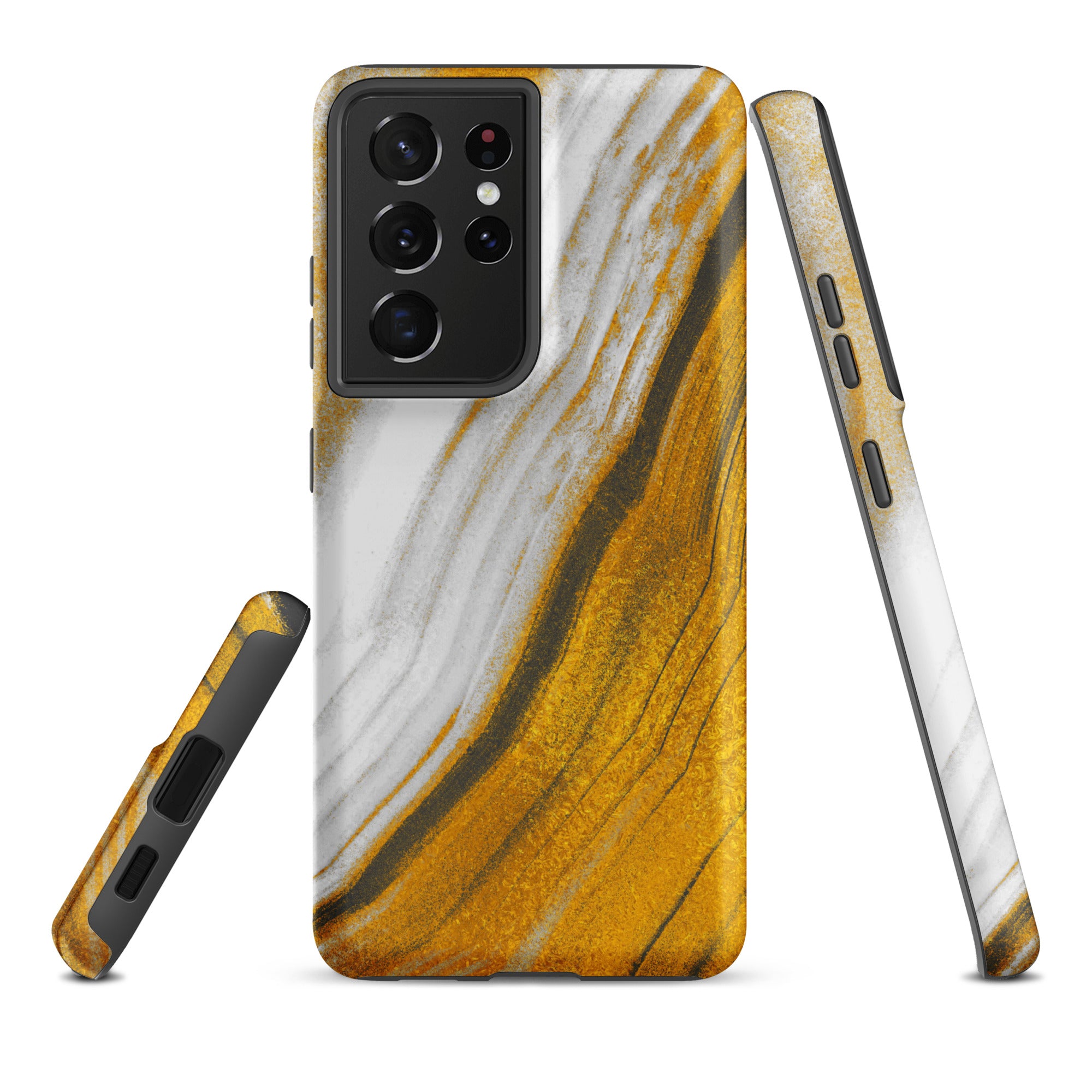 Tough case for Samsung®- Marble Brown and White