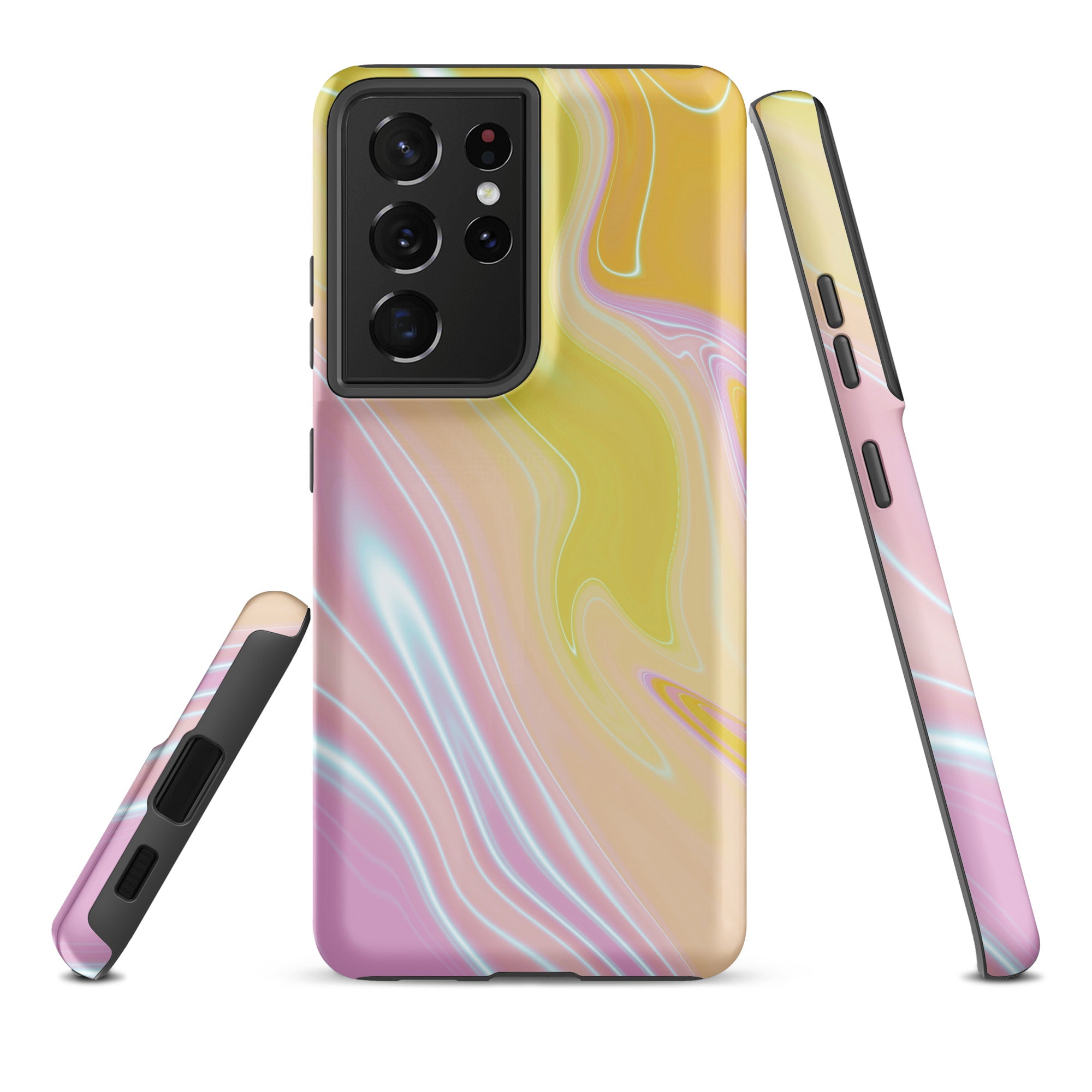 Tough case for Samsung®- Marble Yellow and Pink