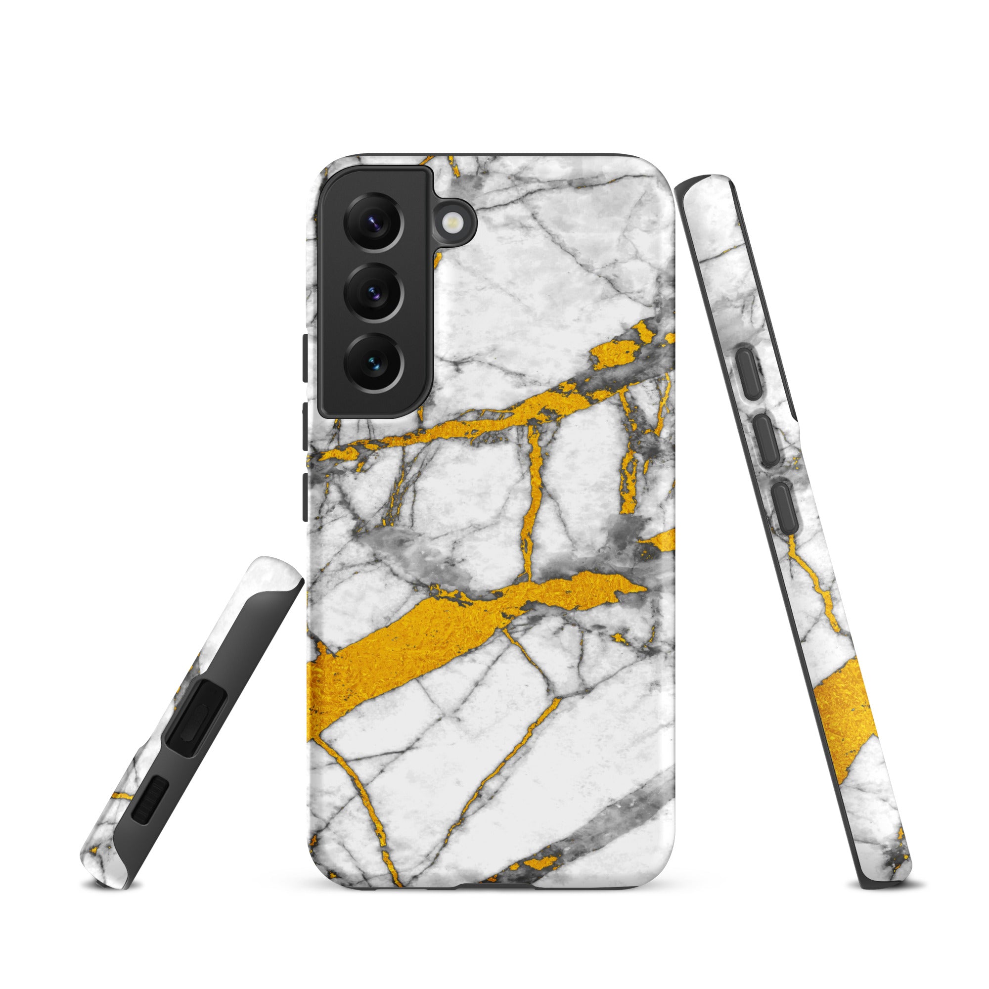 Tough case for Samsung®- Marble White and Gold