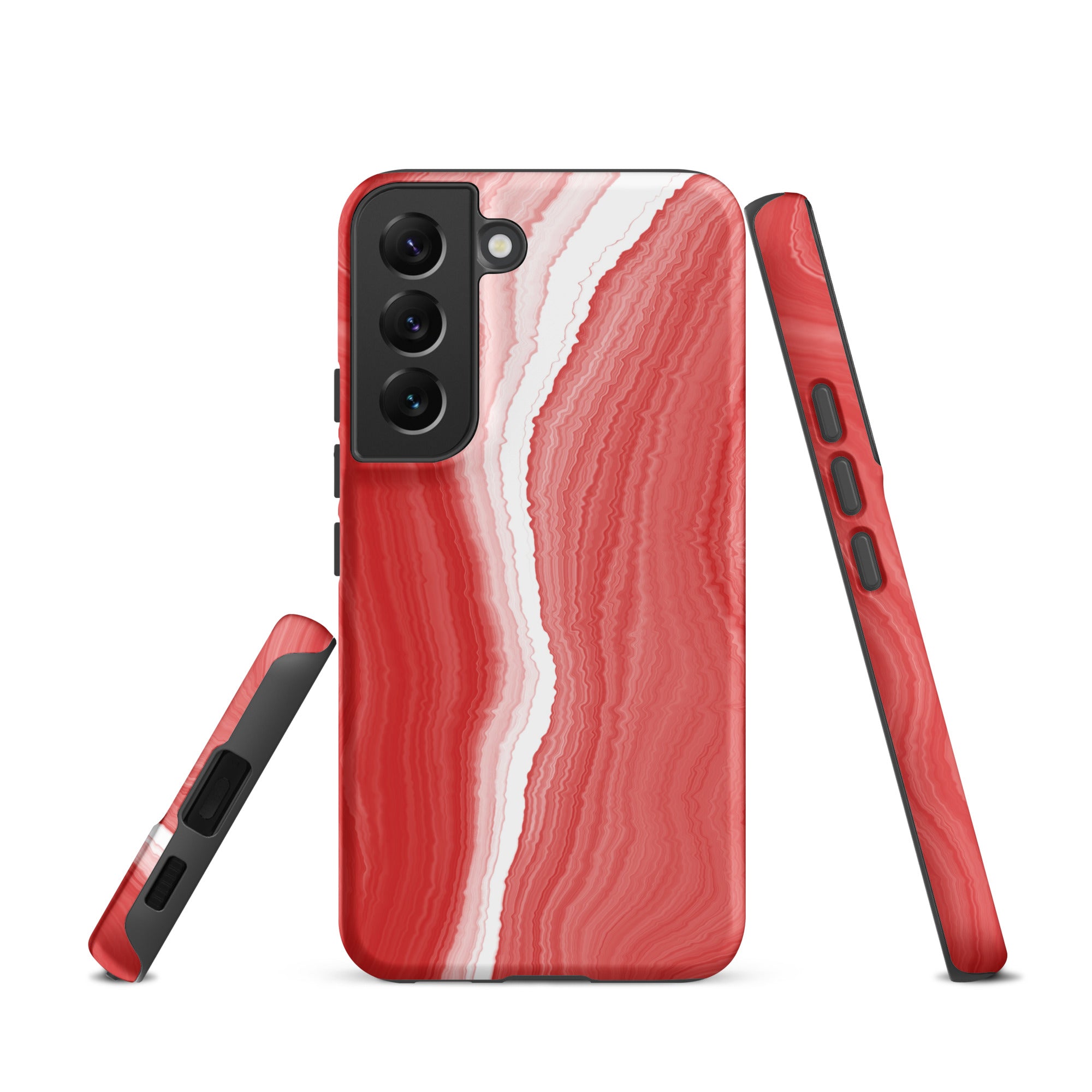 Tough case for Samsung®- Marble Red and White